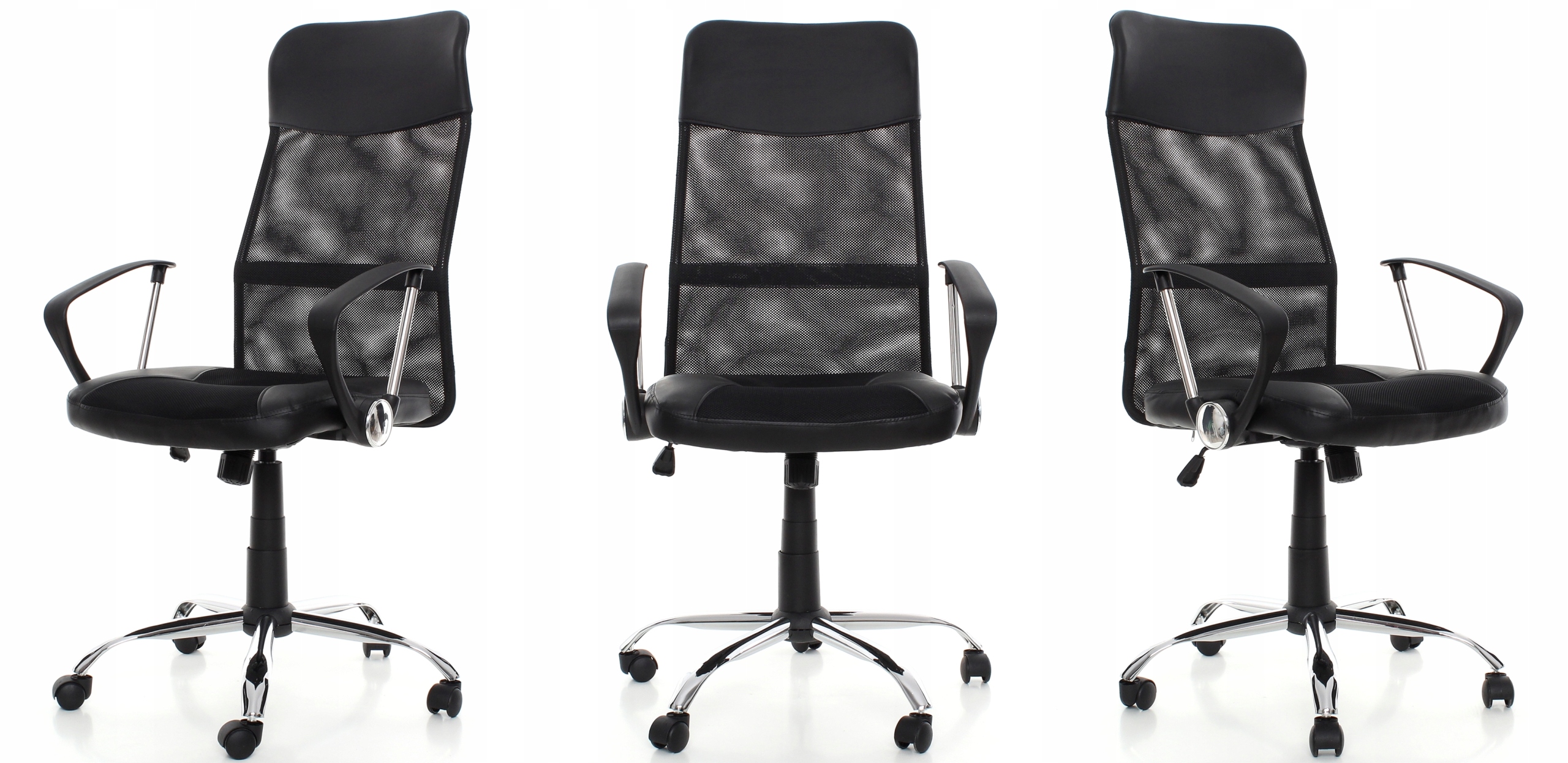 BIUROWY FOTEL OBROTOWY REGULOWANY KRZESŁO DO BIURA PRACY TILT ERGONOMICZNY Szerokość mebla 60 cm