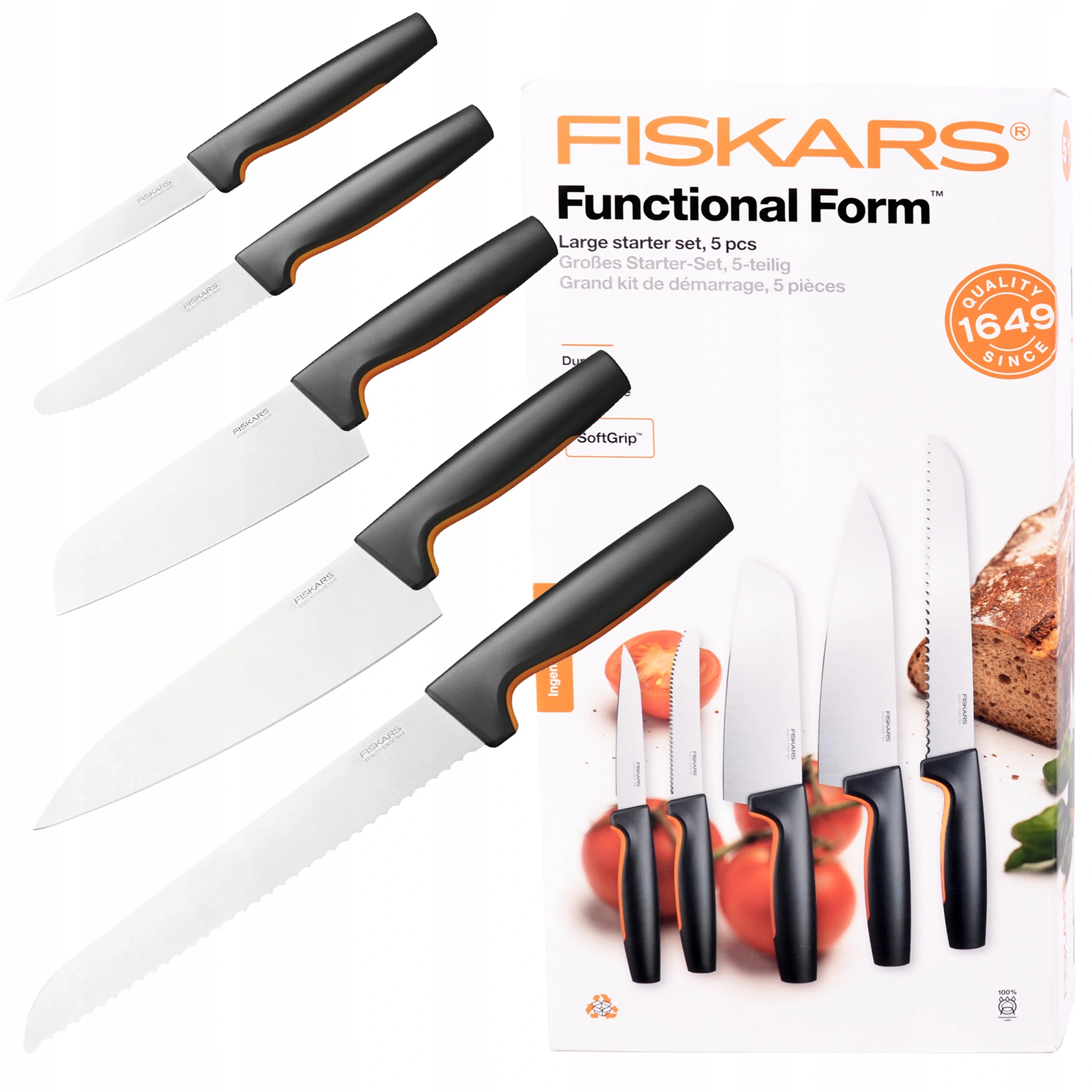 

Fiskars Komplet 5 El Noży Nóż Kuchenne Ostre Szefa