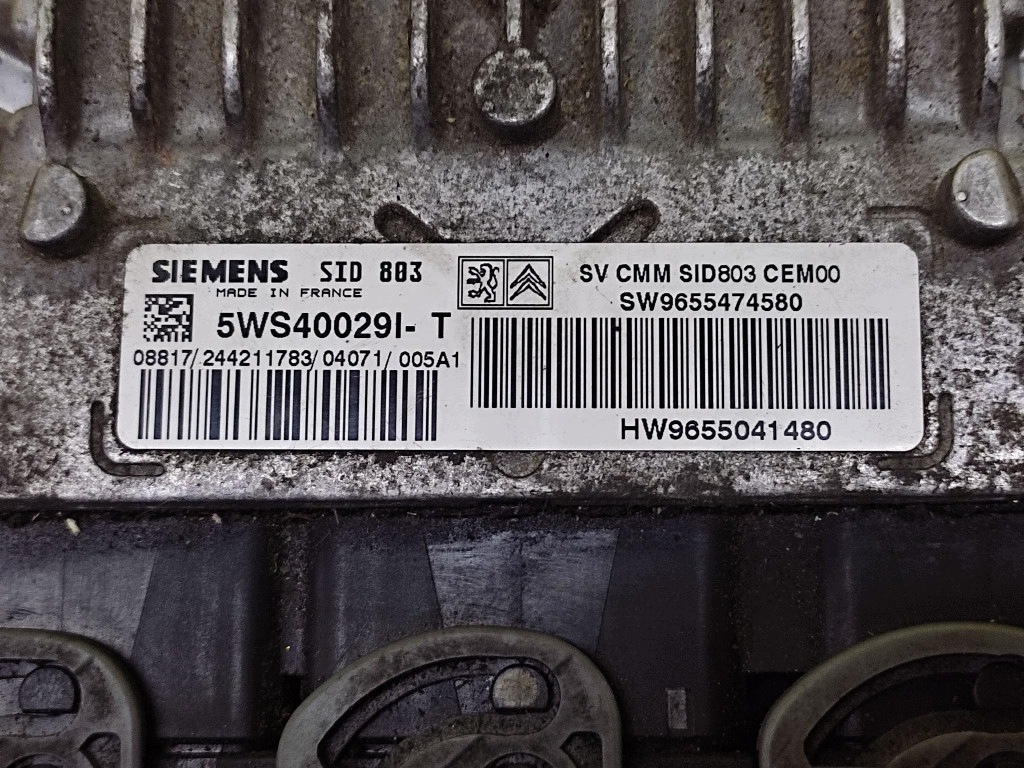 PEUGEOT 307 control unit of the engine 9655474580