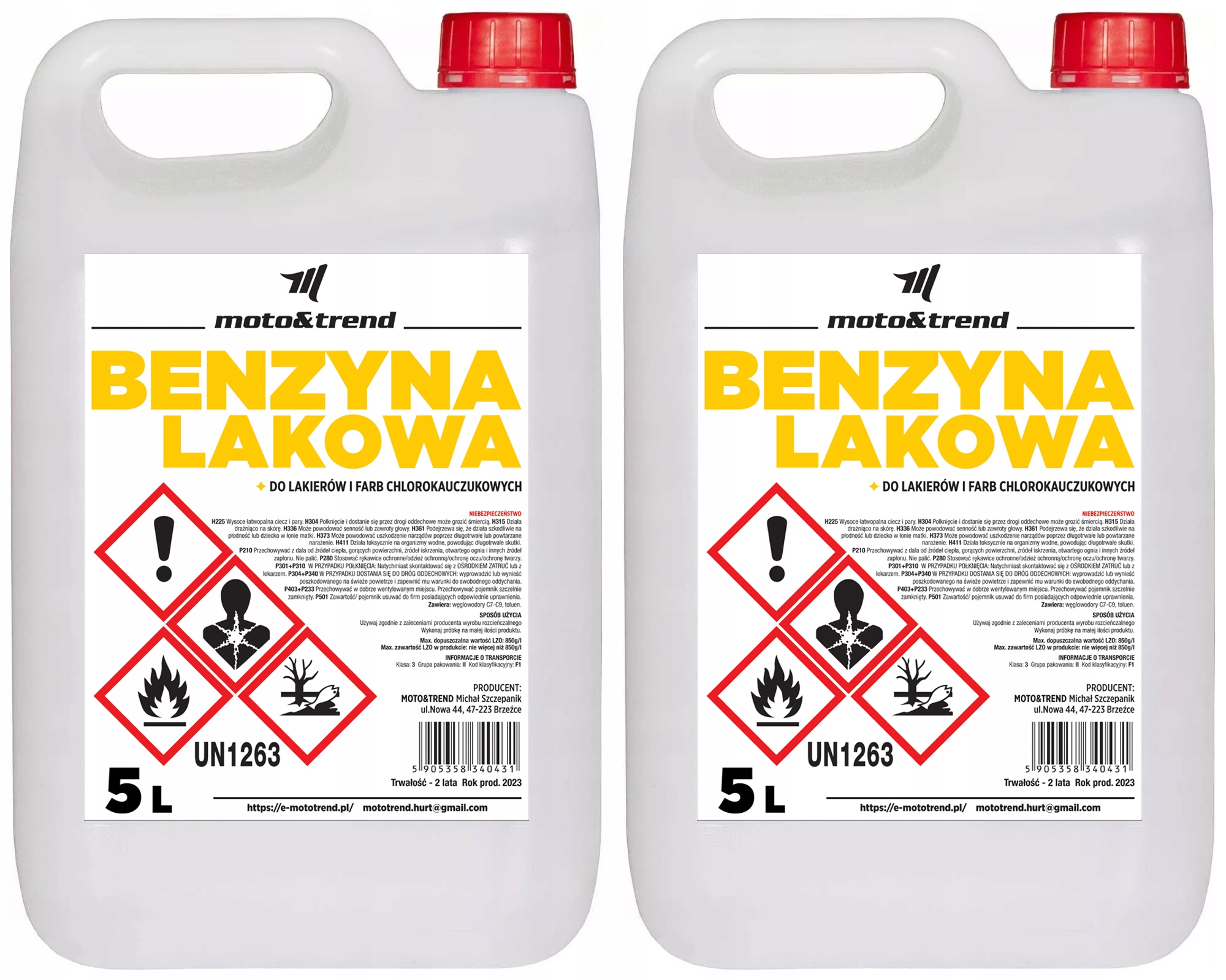 ROZCIEŃCZALNIK BENZYNA LAKOWA 2X5L ROZPUSZCZALNIK