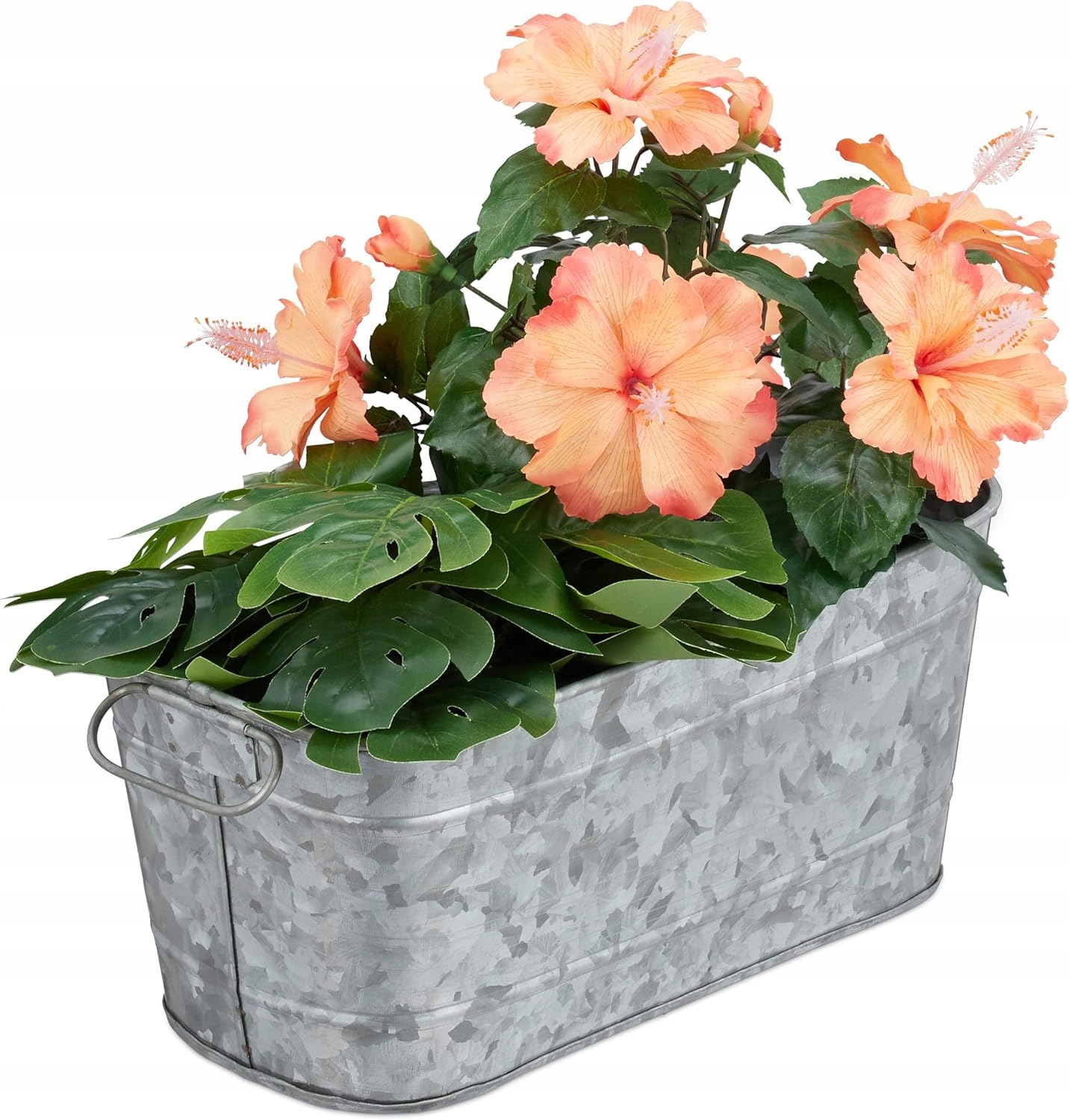 Relaxdays kovová krabička na květiny vintage zinková 38 cm