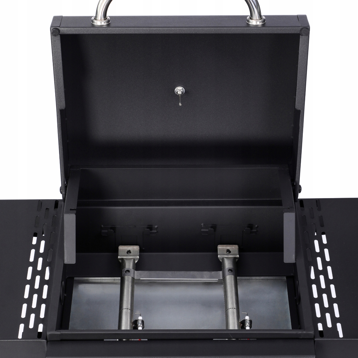 GRILL GAZOWY OGRODOWY LANDGRAF RUSZT MIEJSCE NA BUTLĘ TERMOMETR PÓŁKI Głębokość grilla 51 cm