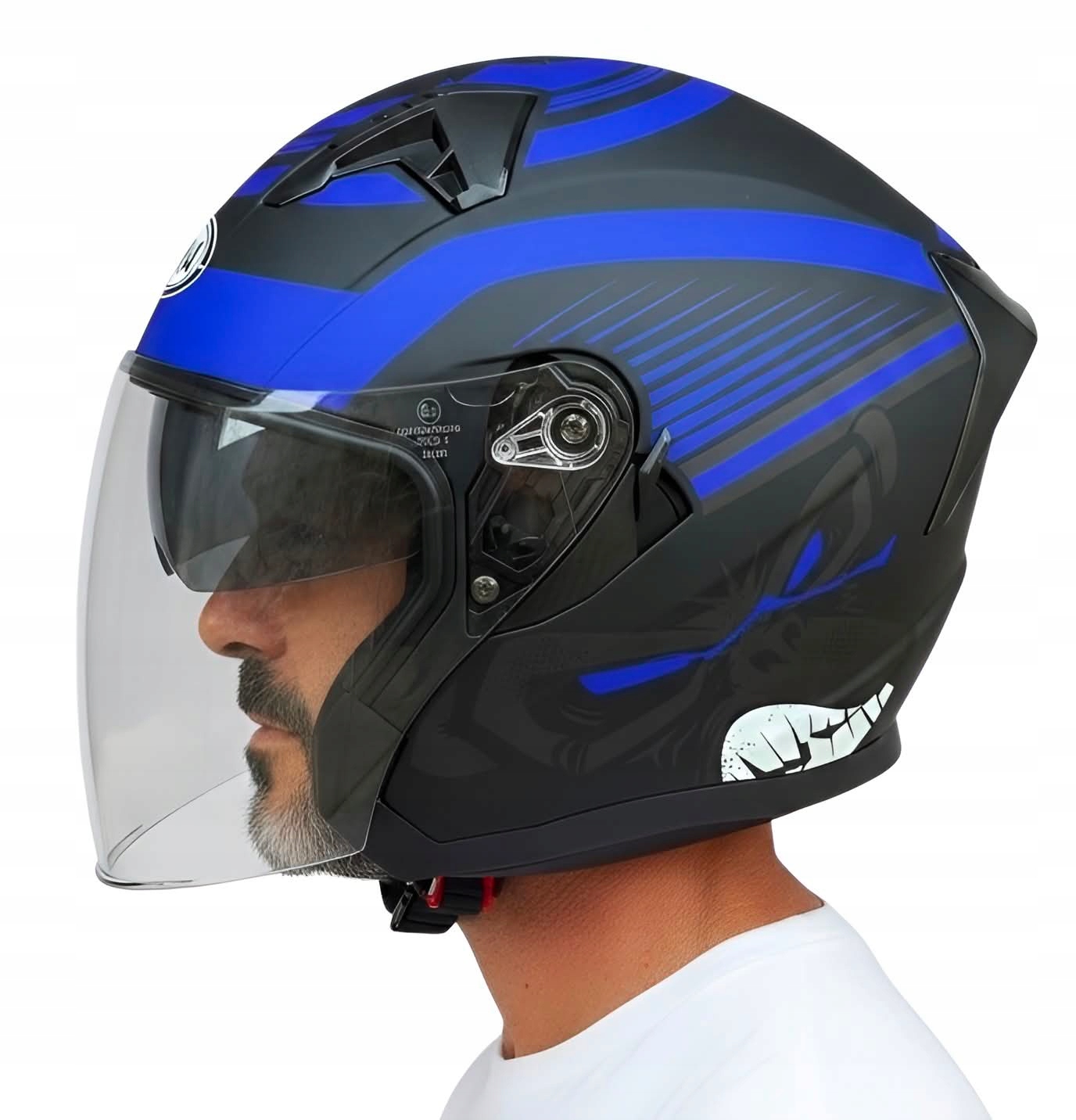 Motocyklová Přilba Otevřená Awina Blenda Homologace Skútr Mat S 55-56 cm