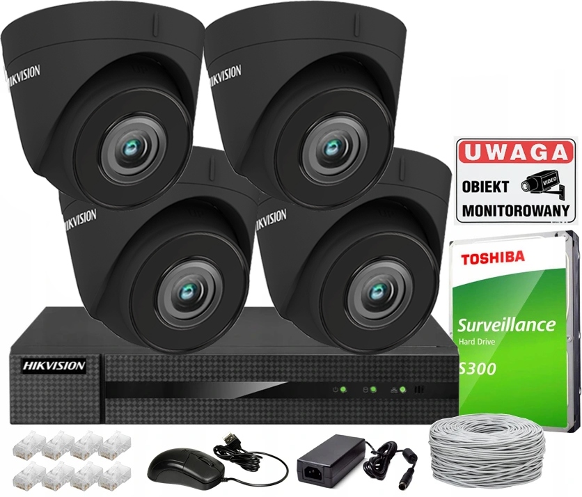 

Zestaw Monitoringu Ip 4Mpx IPCAM-T4 Black PoE H265