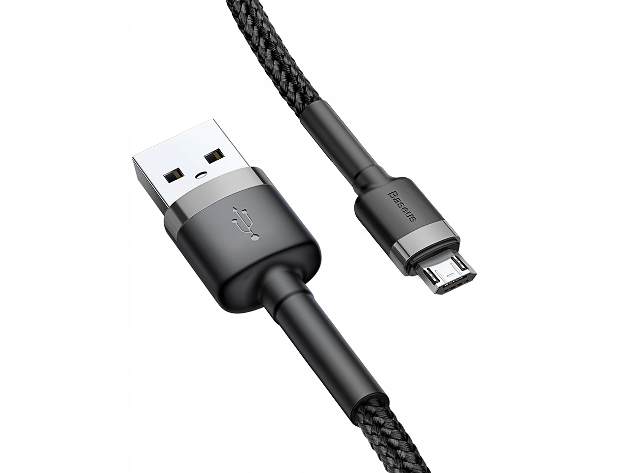 BASEUS KABEL QC 3.0 OPLOT MICRO USB DŁUGI 2A 3M Złącza USB - microUSB typ B