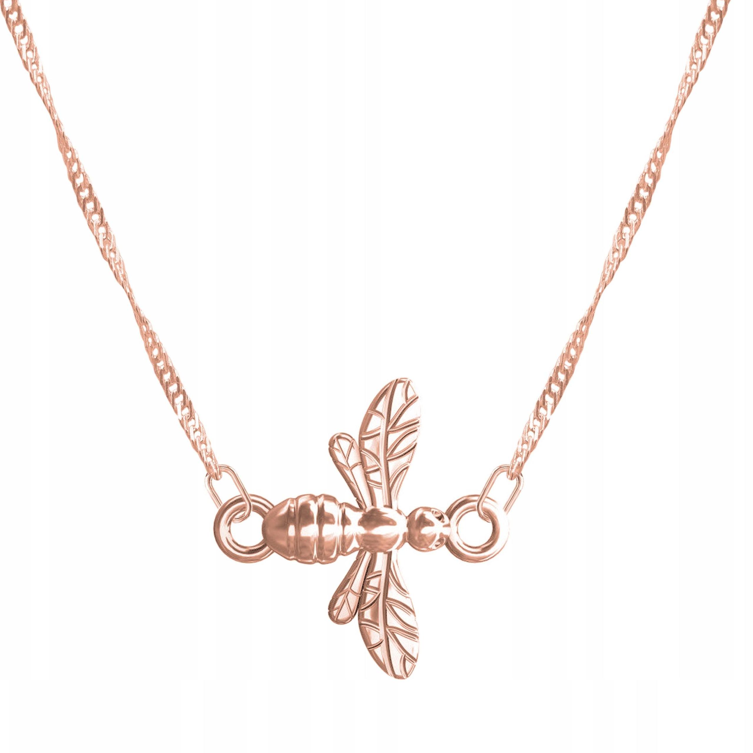 Pozlacený náhrdelník s hmyzem Motýlek Vážka Hmyz Stříbro 925