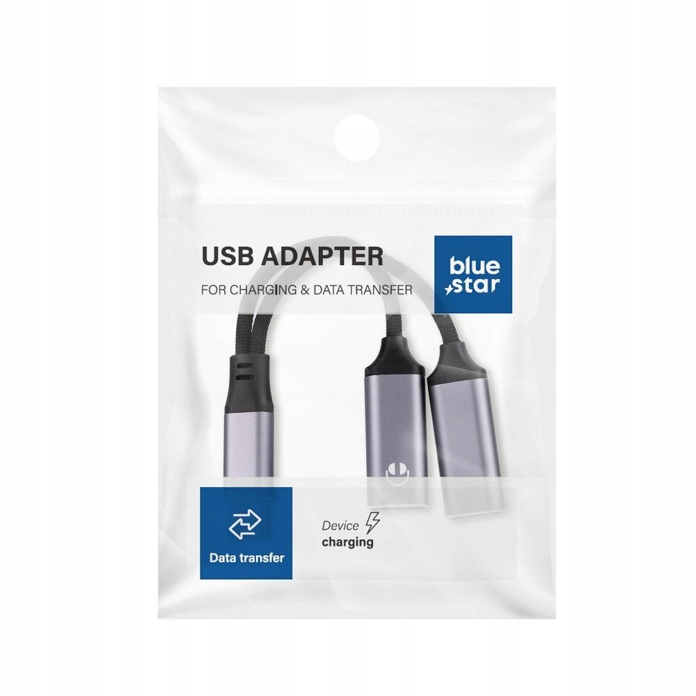 Blue Star Adapter Aux 2w1 Usb C (męski) do Usb C (żeński) Usb C (żeński)