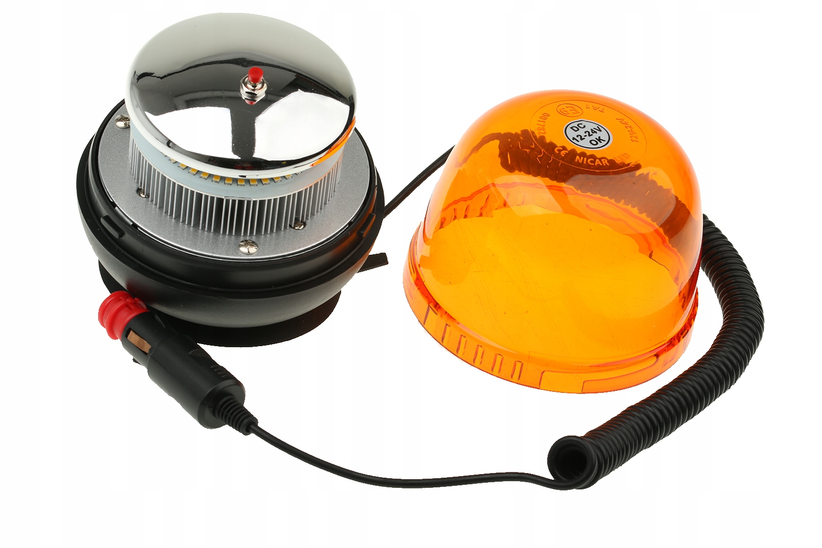 LAMPA OSTRZEGAWCZA BŁYSKOWA KOGUT LED NA MAGNES 12/24V CE HOMOLOGACJA Numer katalogowy części WL475