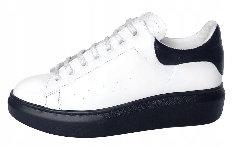 WYPRZEDAŻ!!! Półbuty na platformie skórzane VERSO skóra białe sneakersy 37 Marka inna