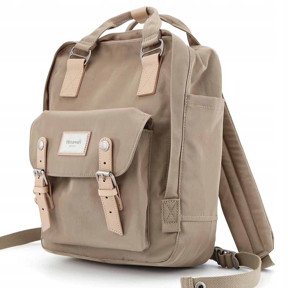 Plecak szkolny miejski outdoor Himawari HM188L na laptopa 13,3 14,1 kawowy