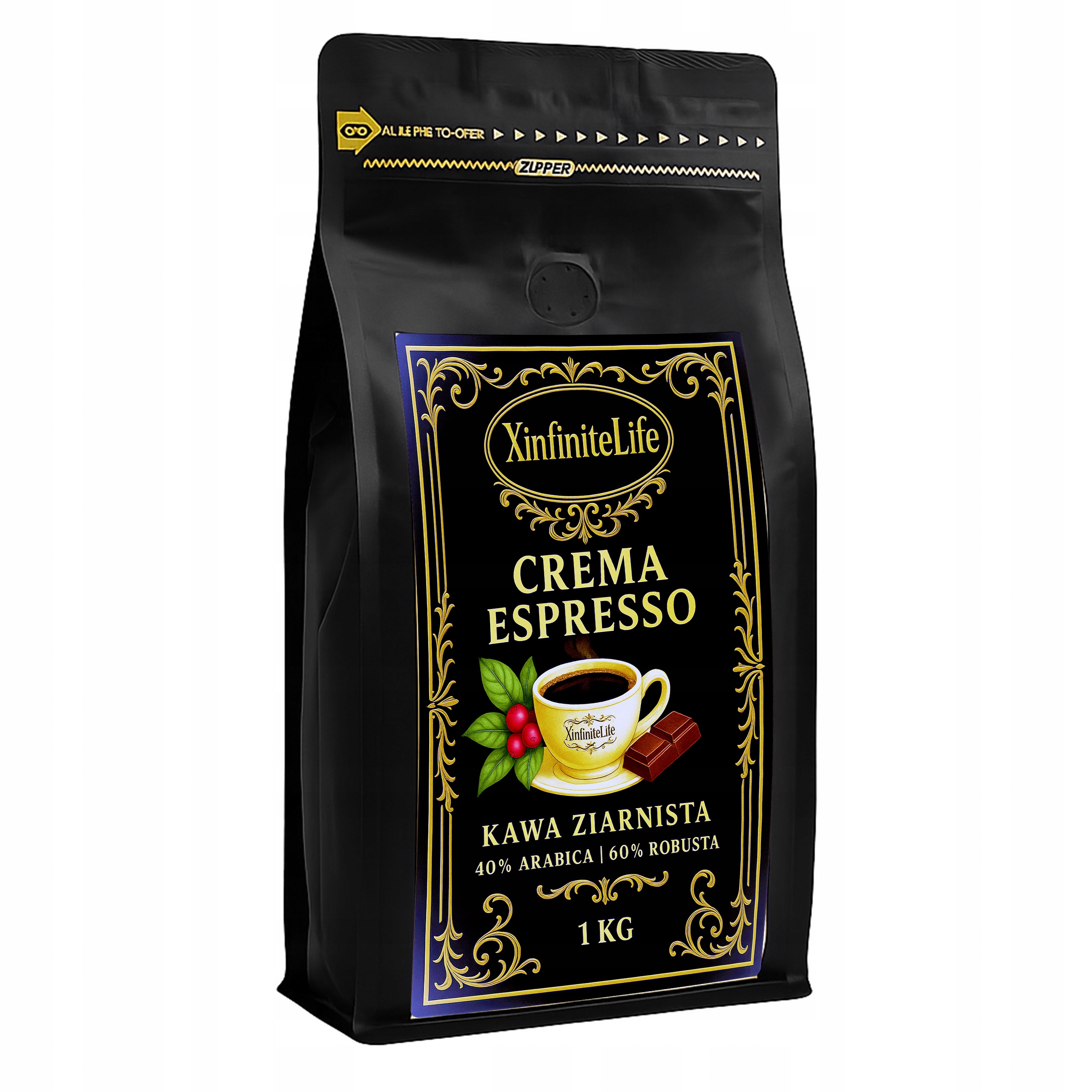 Levně Káva Zrnková XinfiniteLife Crema Espresso 1000 g