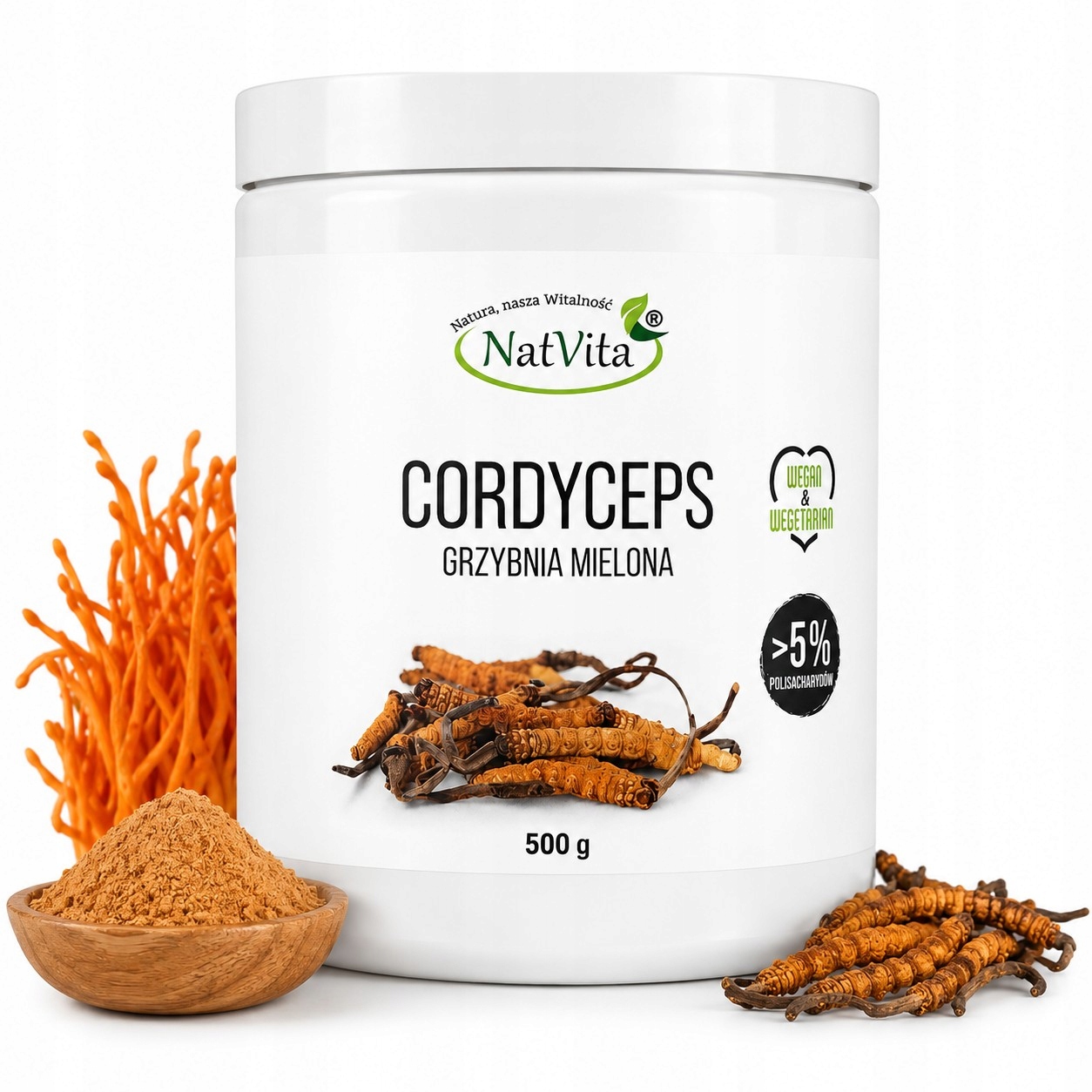 Maczużnik Chiński 500G Cordyceps Sinensis Polisacharydy Natvita