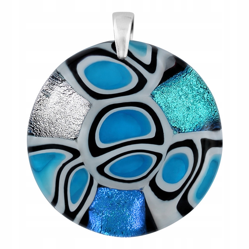 Přívěsek Harf dámský modrý sklo murano kolečko