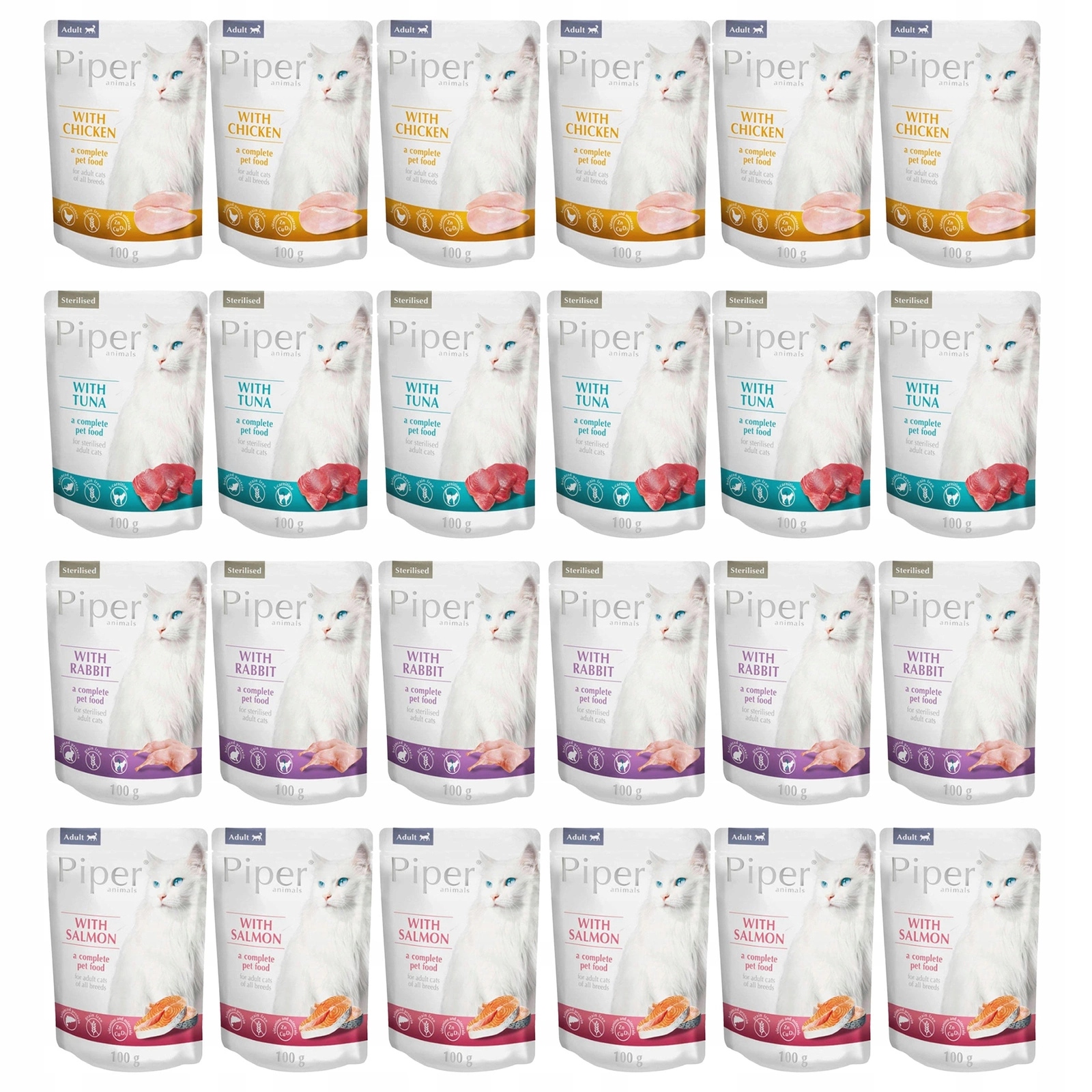 Levně Dolina Noteci Piper Krmivo mokré pro kočky mix chutí 24 x 100 g