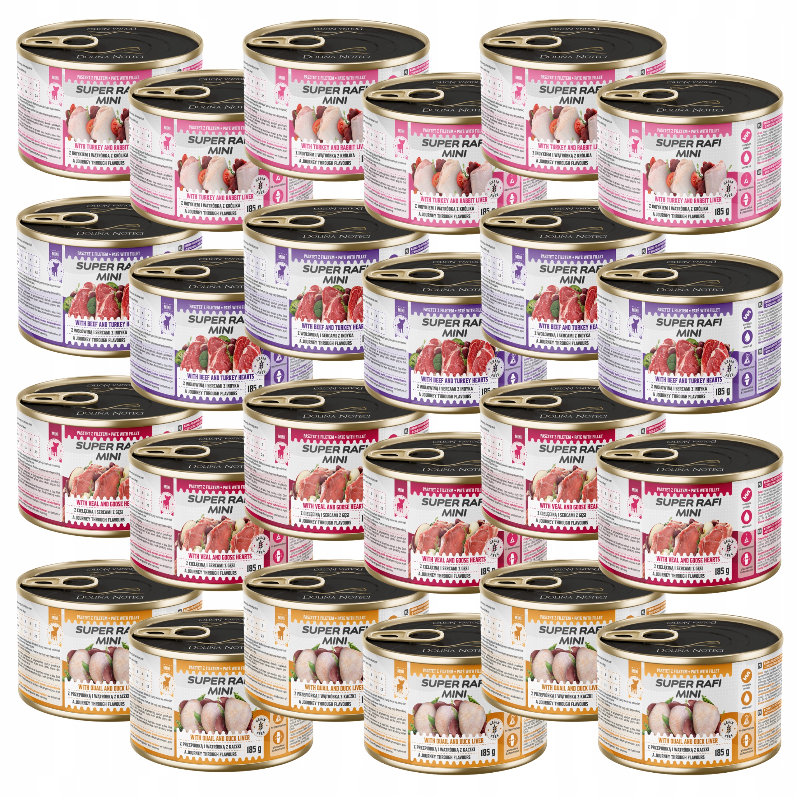 Levně Dolina Noteci Rafi Mini krmivo pro psy mix chutí 24 x 185 g