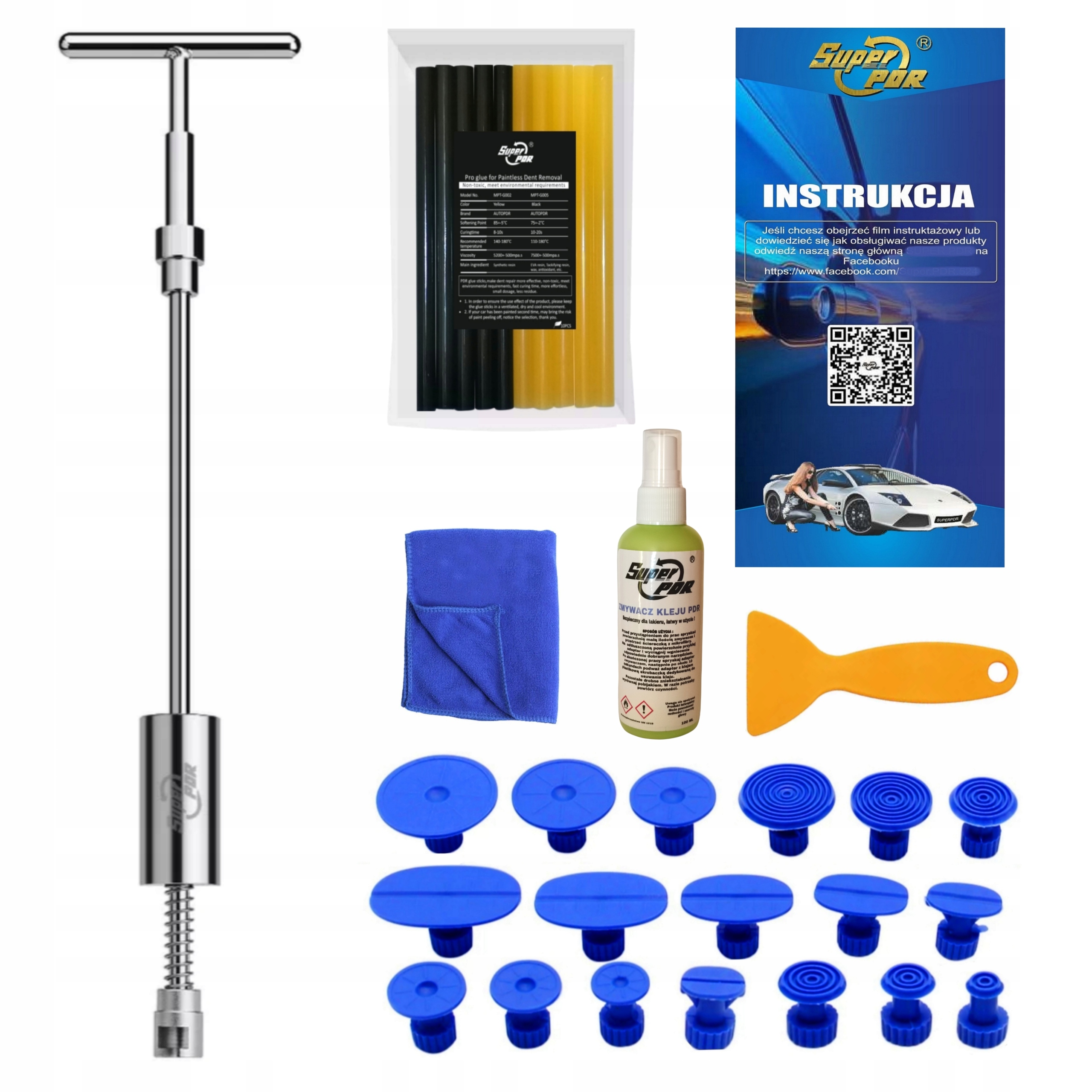 Sada Vytahování promáčklin Setrvačné kladivo Lepidlo Promáčkliny