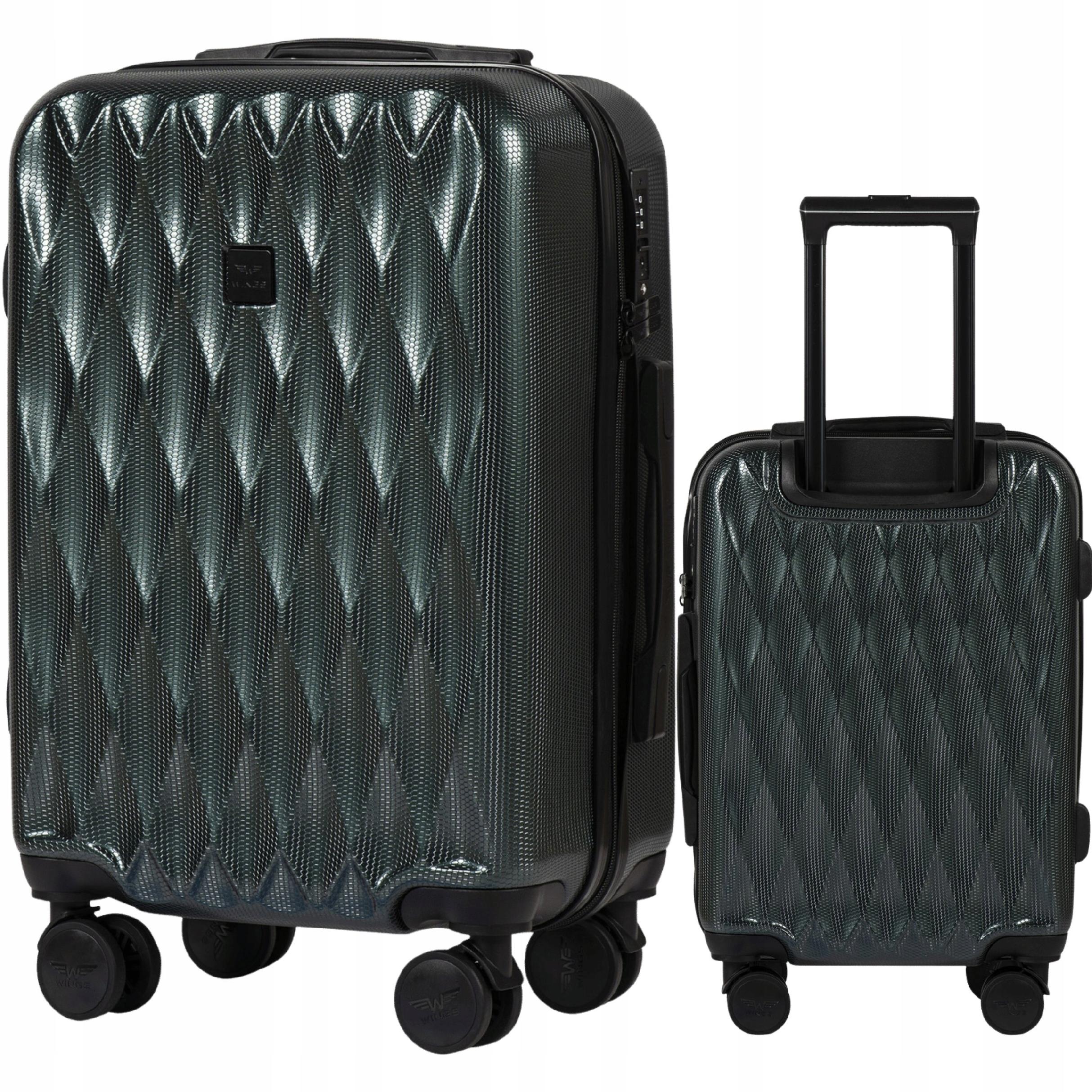 Walizka twarda kabinowa Wings poliwęglan PC190 S Dark Green