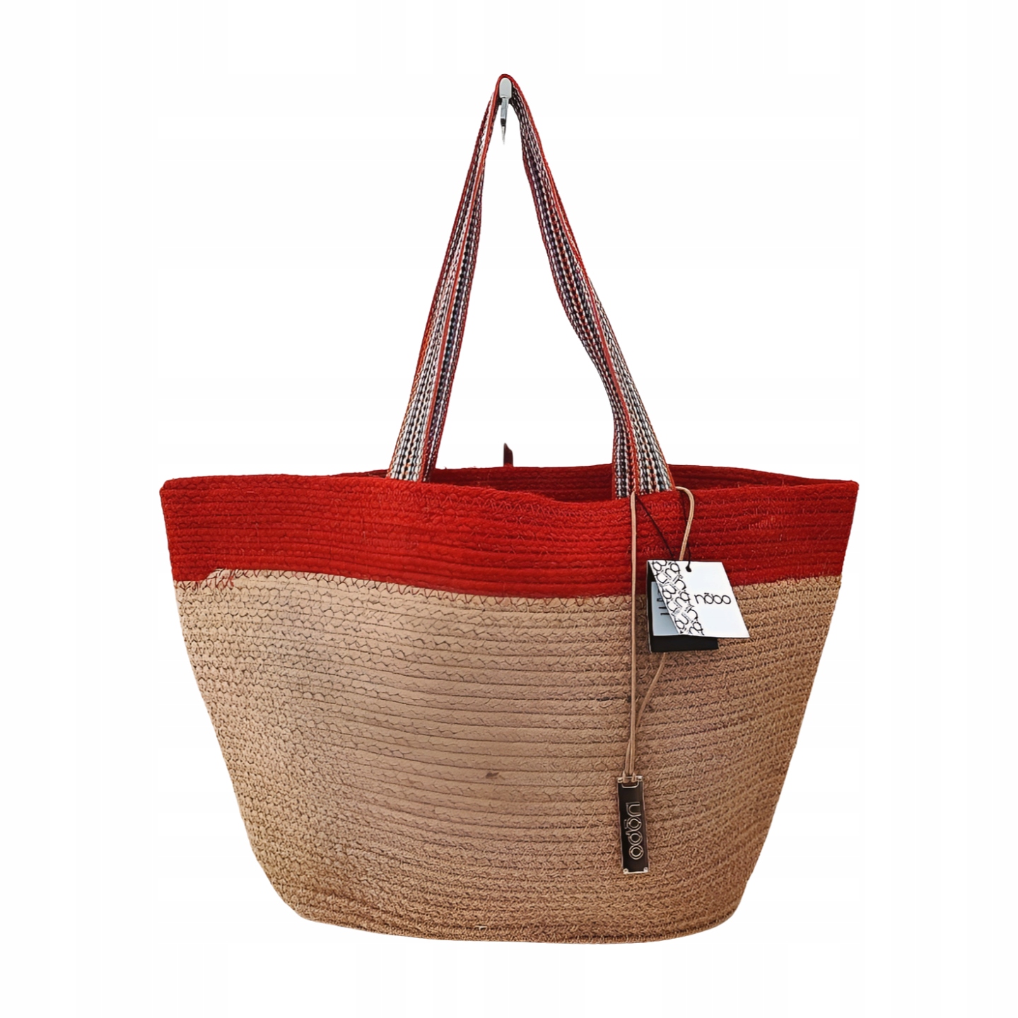 Nobo shopper taška s košíkem béžová s oranžovou