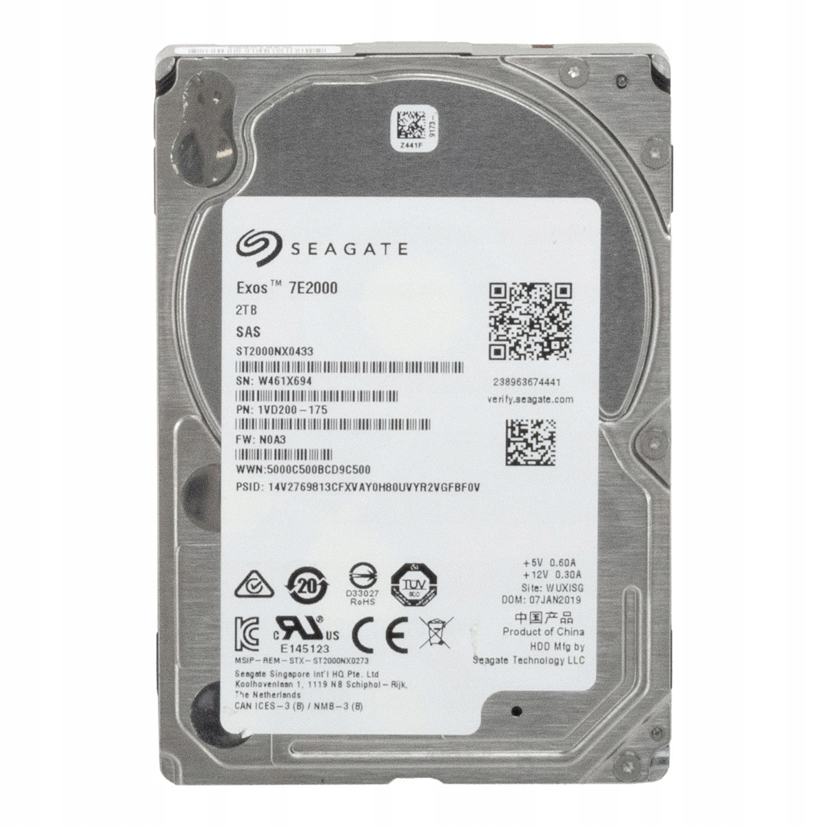 Seagate Exos 7E2000 2TB 7.2K 128MB SAS-3 2.5'' ST2000NX0433