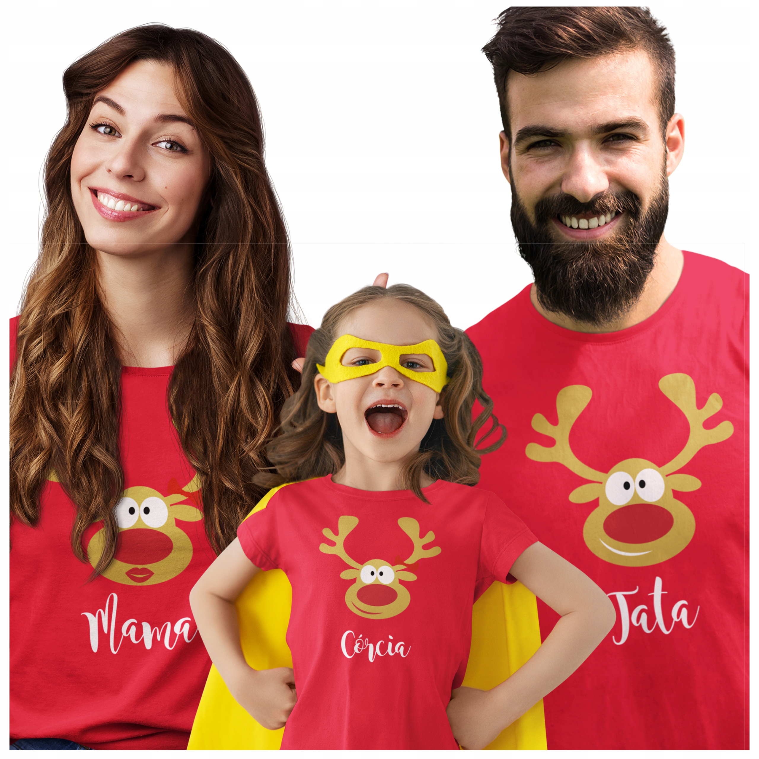 Sada Vánočních Triček Pro Celou Rodinu 2+1 Červená Trička Session