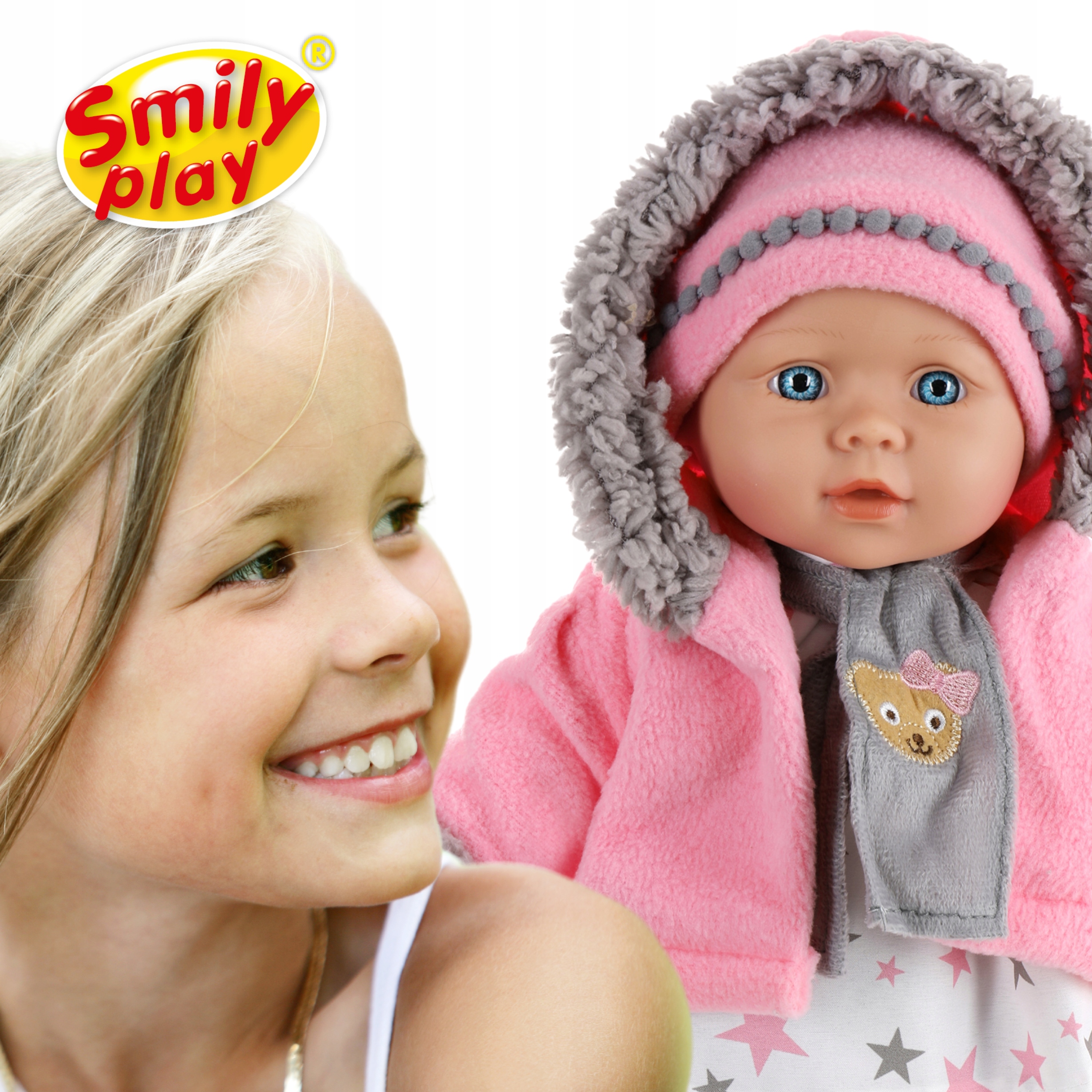 Julka Lalka bobas duża jak żywa Smily Play uczy śpiewa opowiada PL/ENG 41cm Efekty dźwiękowe