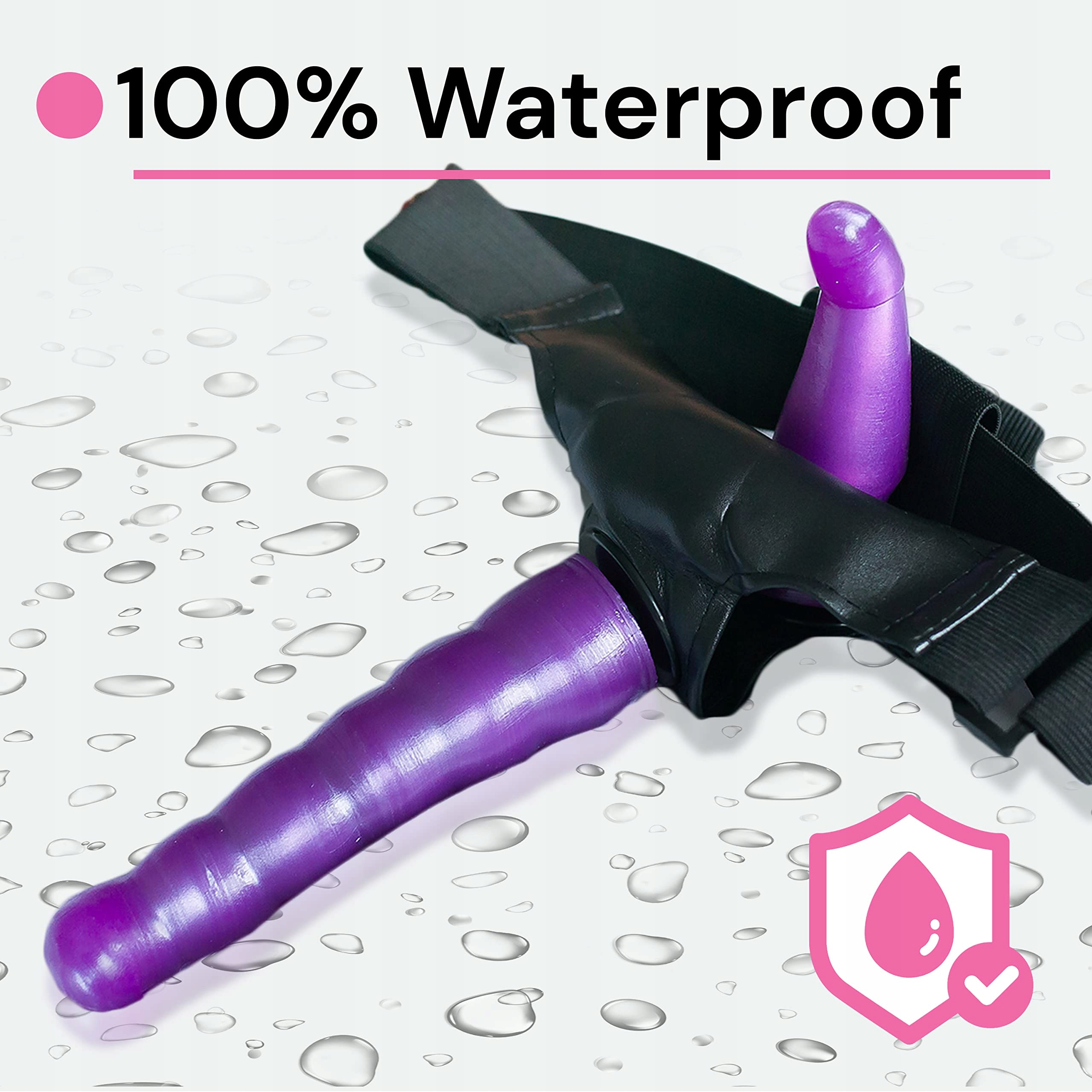 FOPS Zestaw Strap-On Z 2 Dildo Dla Kobiet Elastyczny Fioletowy — miniatura 3