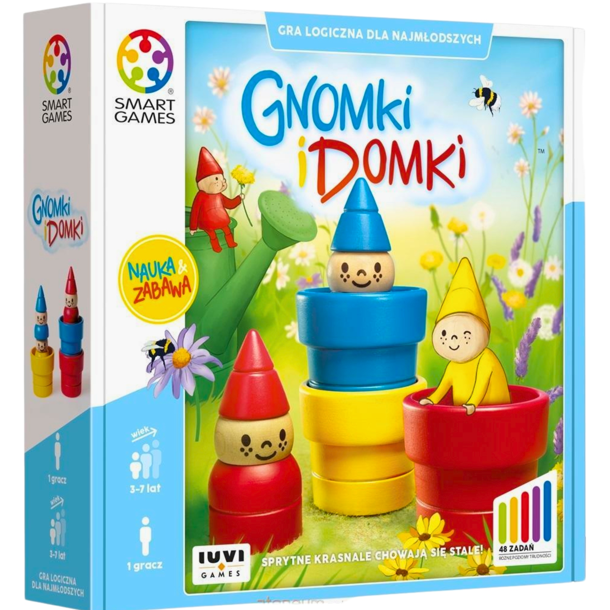 Smart Games Gnomki i Domki – Gra Logiczna dla Dzieci 3–7 lat 48 Zadań