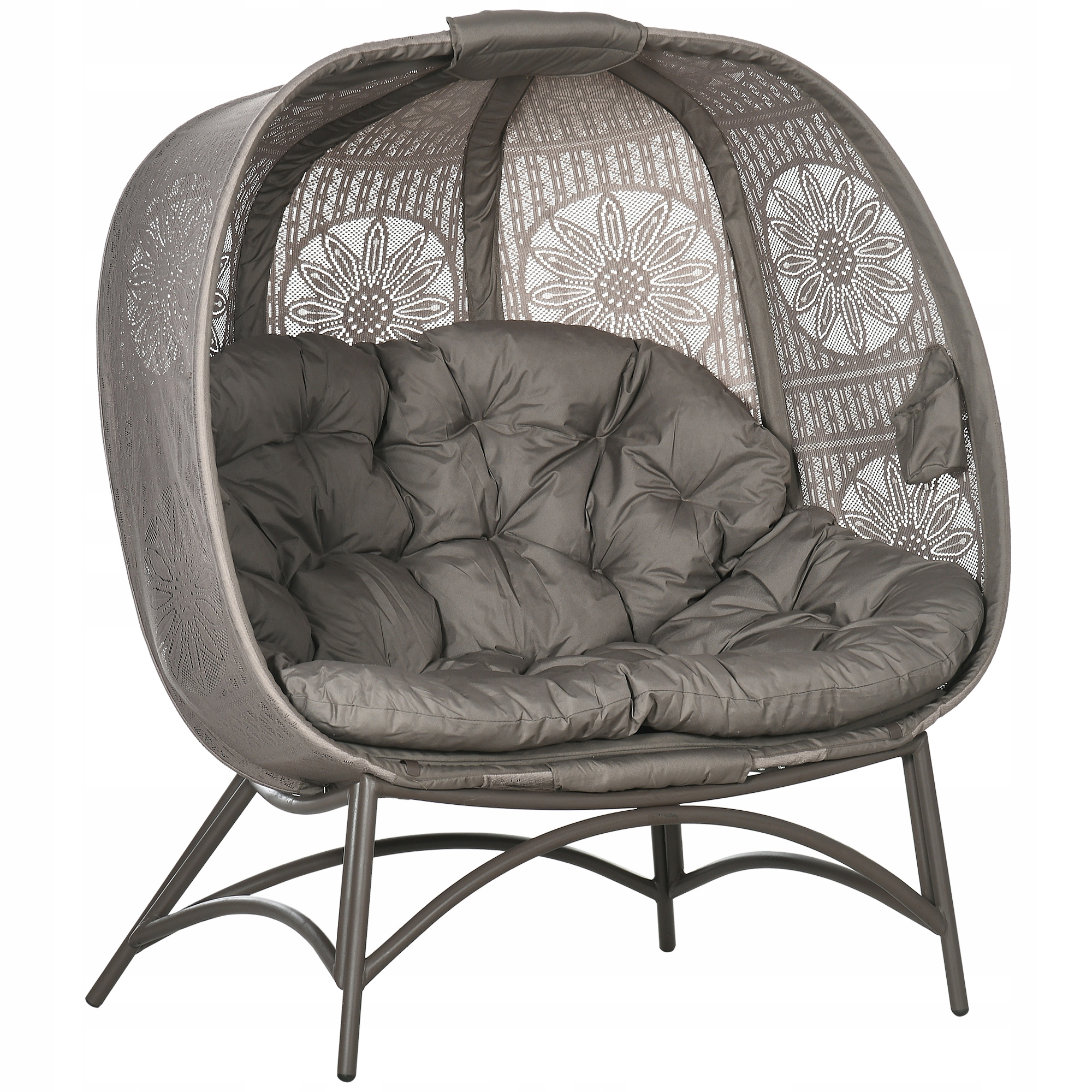Zahradní dvoumístné křeslo Outsunny 84G-055V00SD 126x75x142 cm pískové