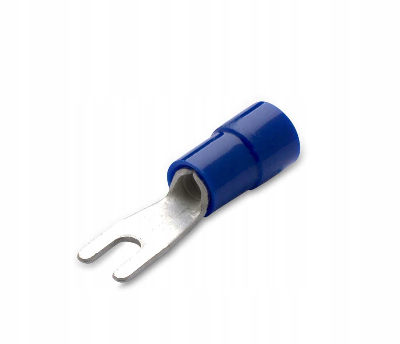 Końcówka kablowa izolowana widełkowa, 2.5/2.5, pvc, niebieskie, zakres 1.5-
