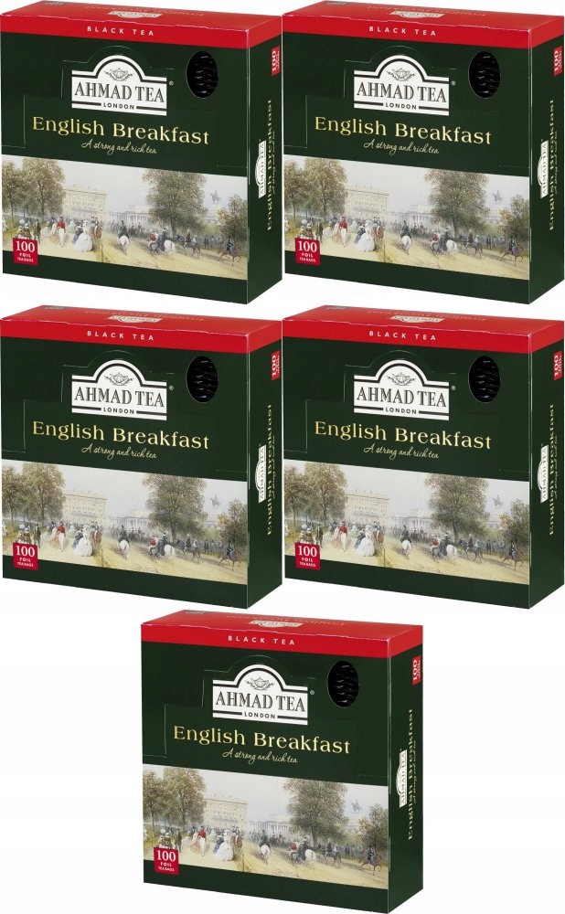 Herbata czarna ekspresowa Ahmad Tea 100 sztuk x5