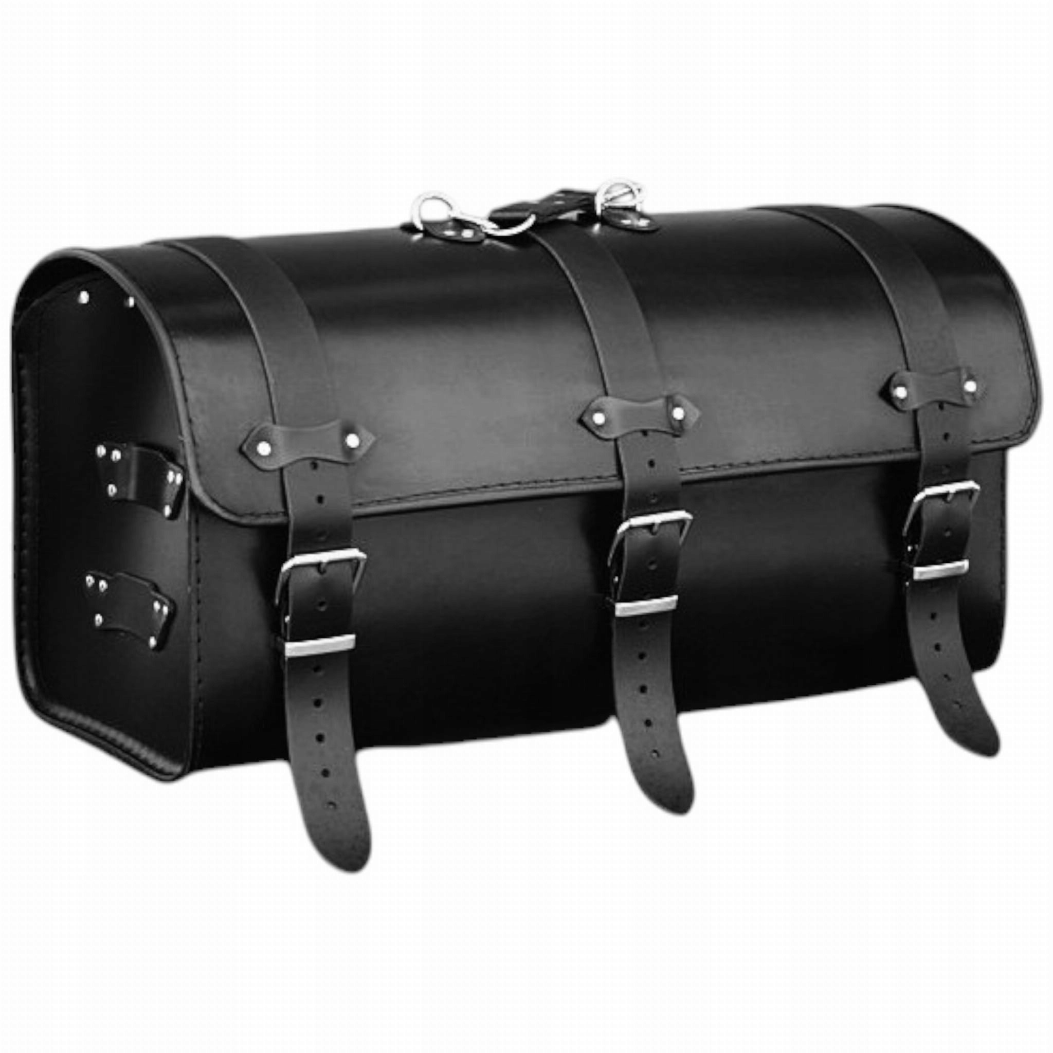 Kufřík na motorku Kožený Černý 41 Litrů 2 helmy