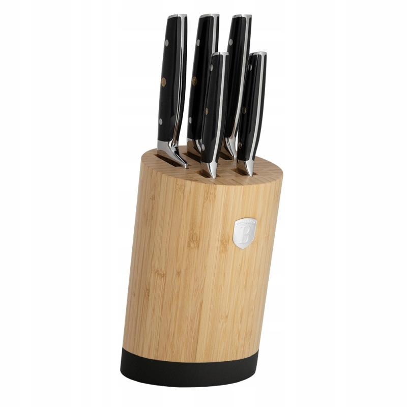 Sada nožov so stojanom Bamboo 6 ks kolekcia Black Silver