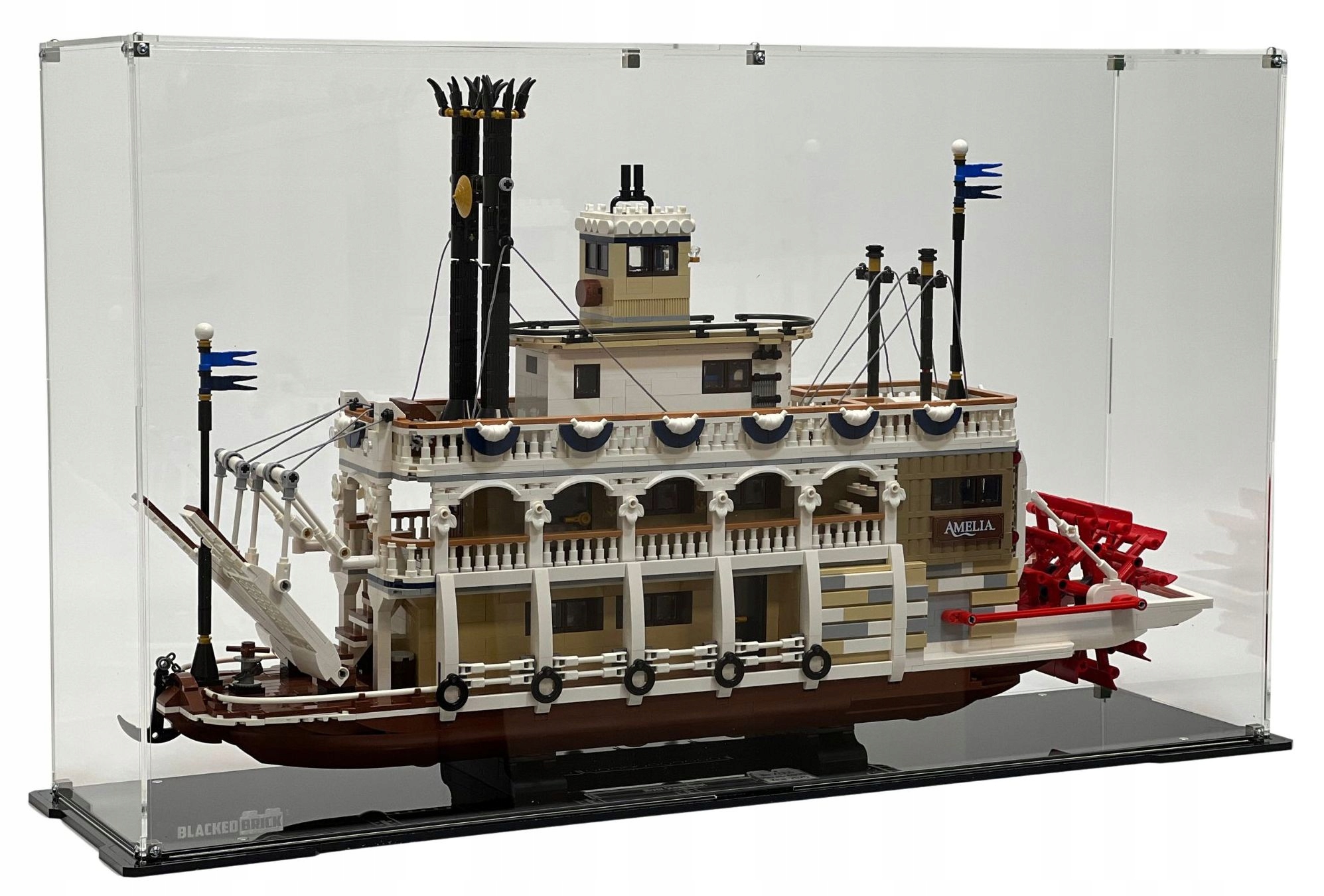 Vitrína Blacked Brick pre Lego 21356 Ideas riečny parník