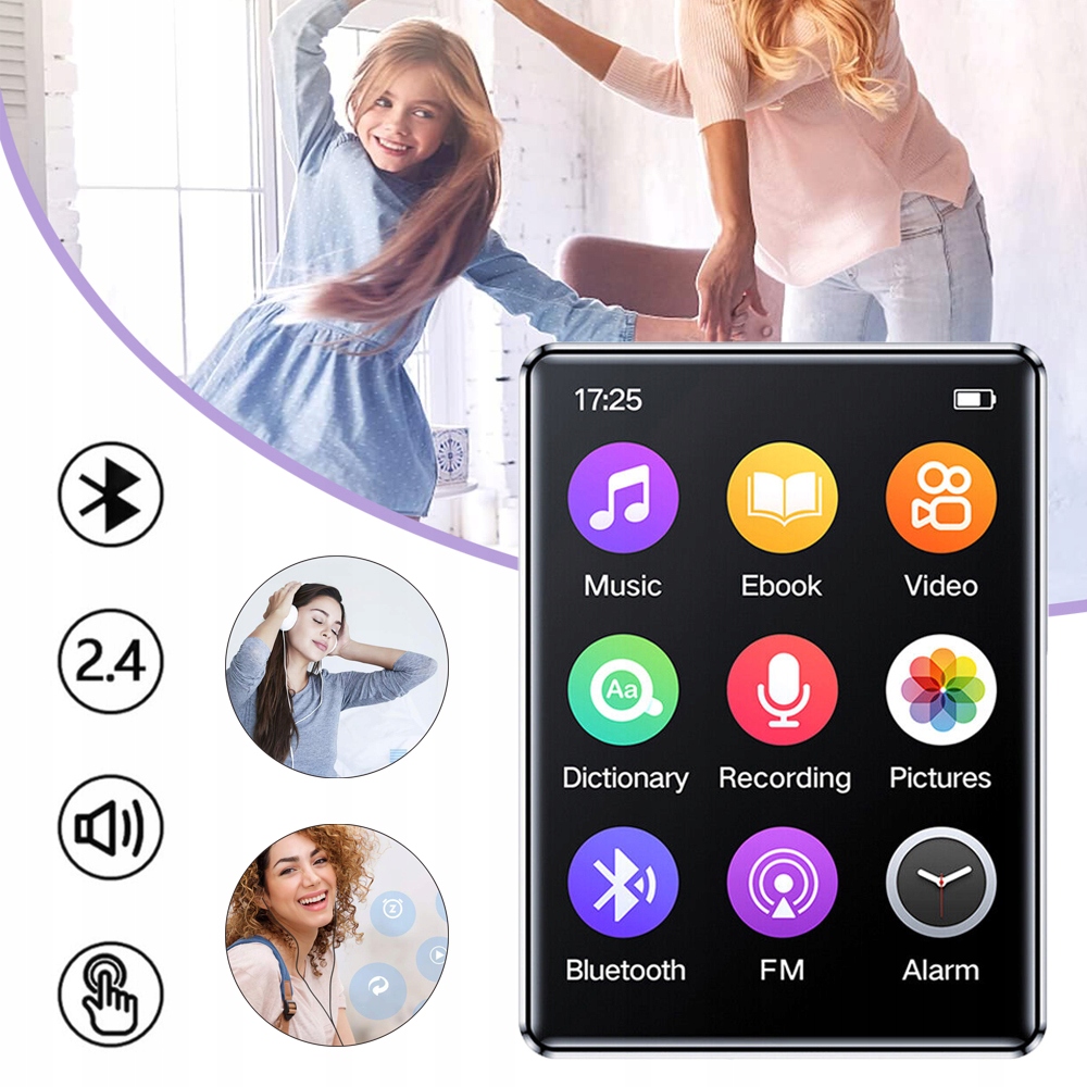 MP3 Přehrávač MP3 Přehrávač S Bluetooth 5.0 Přenosný Hudební Přehrávač