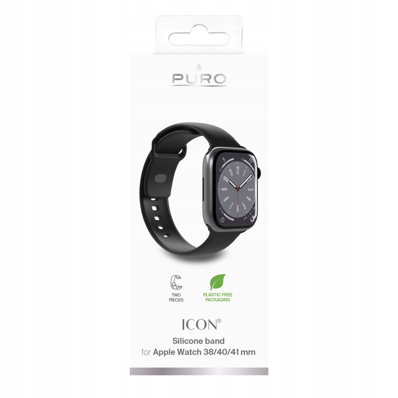 PASEK SILIKONOWY DO ZEGARKA APPLE WATCH 38 40 41 MM OPASKA CZARNY 2 SZT