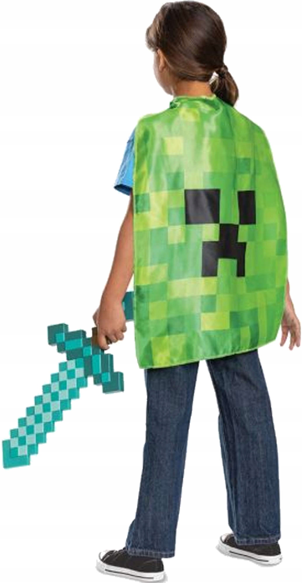 MINECRAFT KOSTÝM KARNEVALOVÝ MEČ PLÁŠTĚNKA CREEPER KOSTÝM PŘEVLEK Hlavní barva zelená