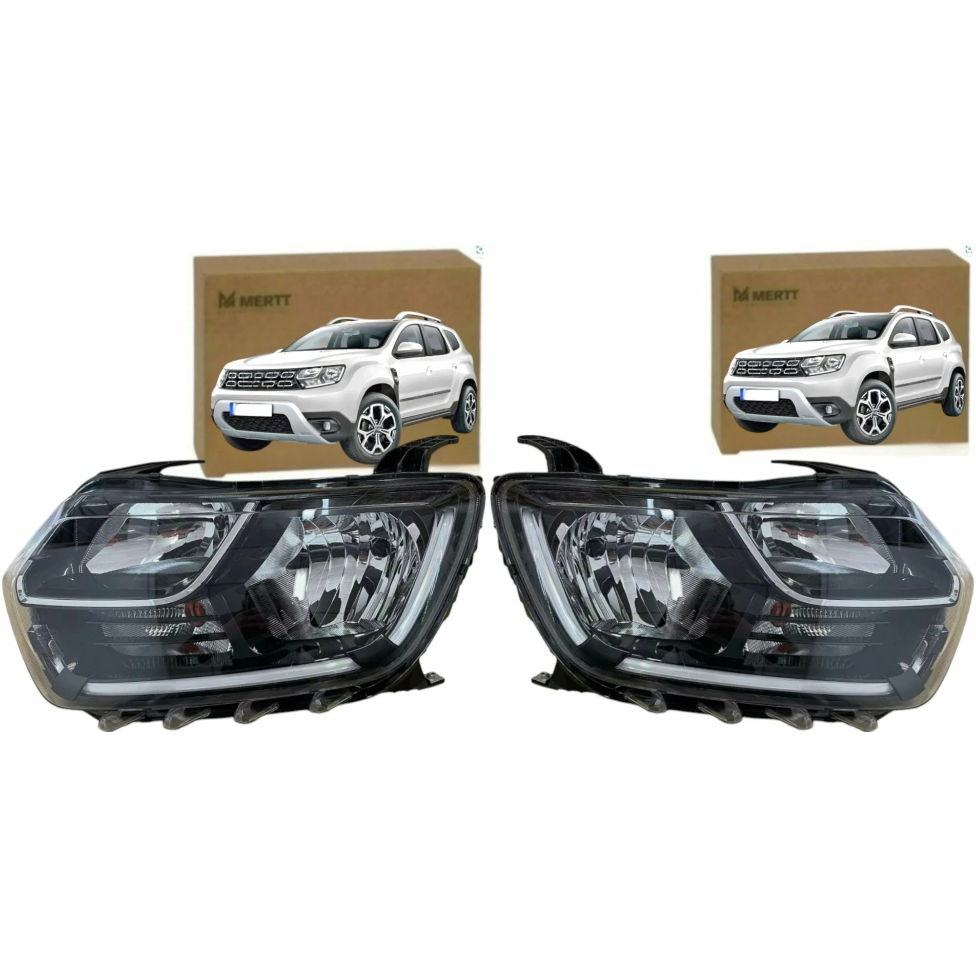 Dacia Duster 2017 Světlomety Předního Světla Pravé, Levé, Komplet H1 H7