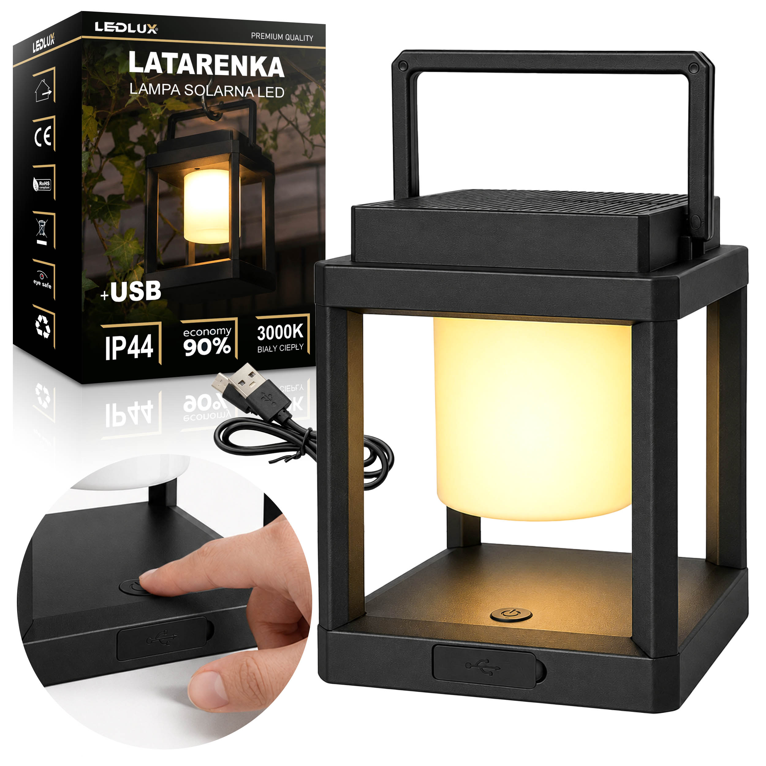 Solární Led lampa Lampa 2v1 stolní terasová zahradní lampa Lampa
