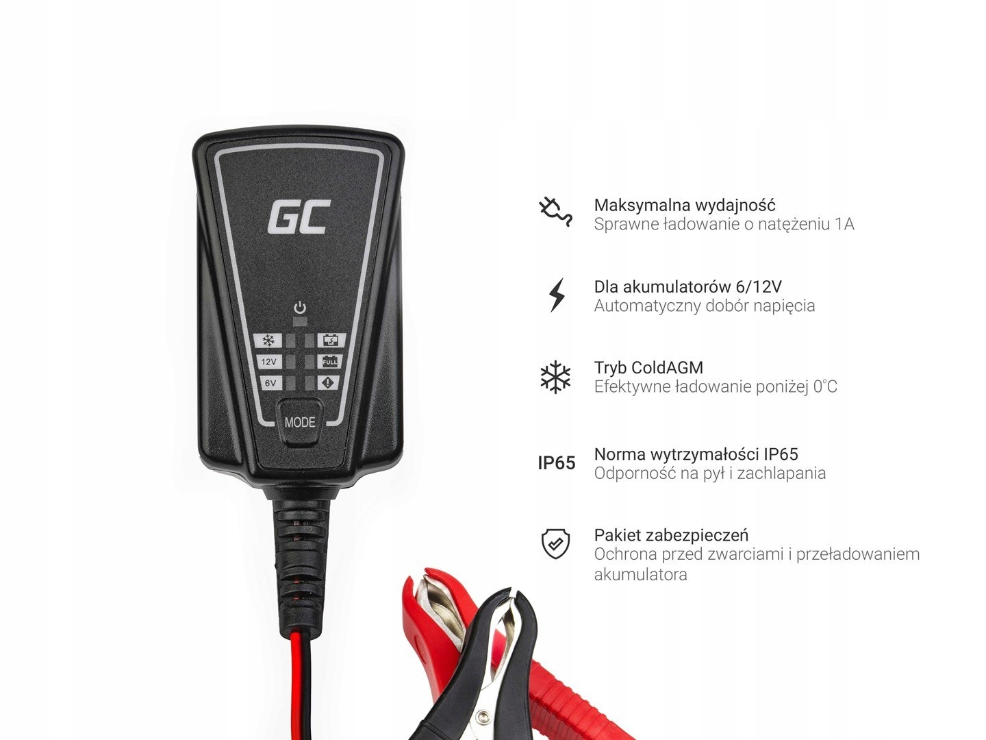 GREEN CELL ŁADOWARKA PROSTOWNIK DO AGM ACAGM06 6-12V 1A Marka Green Cell