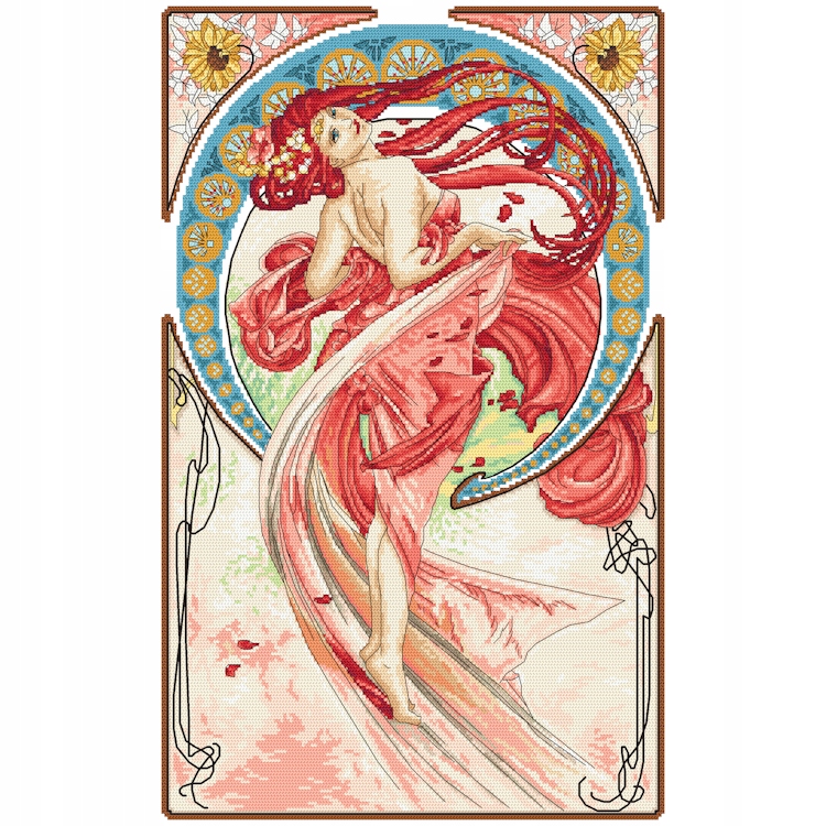 Vyšívací sada Křížková výšivka Sada Tanec wg.A.Mucha