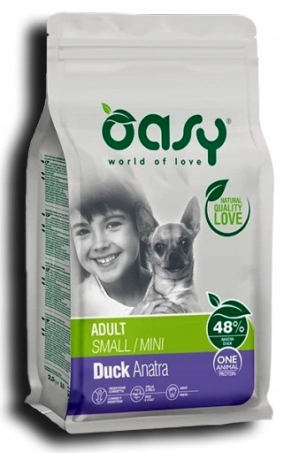 Levně Oasy One Protein Mini suchá akrma pro psa Adult kachna 2,5 kg