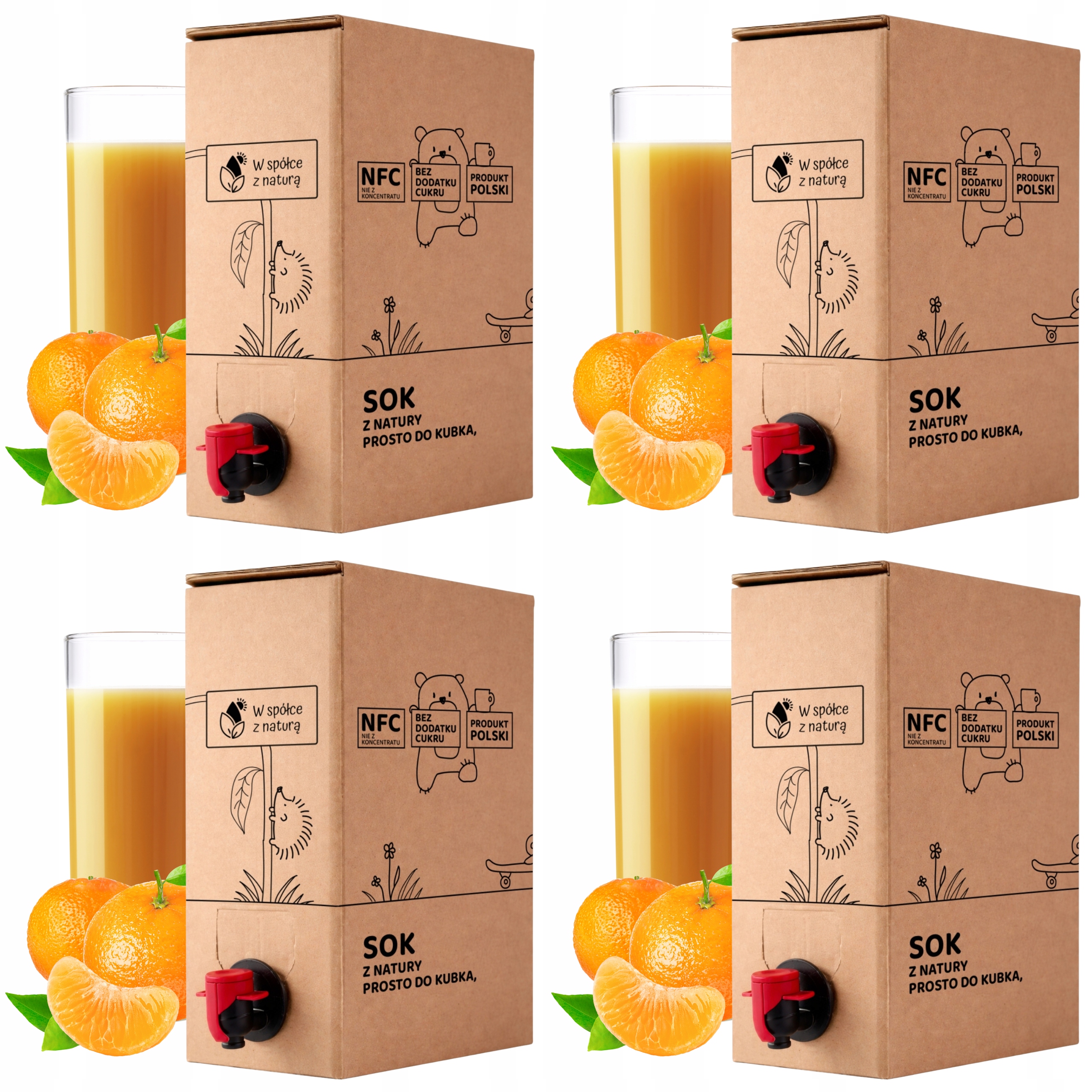 Sok Mandarynkowy Tłoczony 3L Sok z Mandarynek Naturalny Nfc 100% zestaw