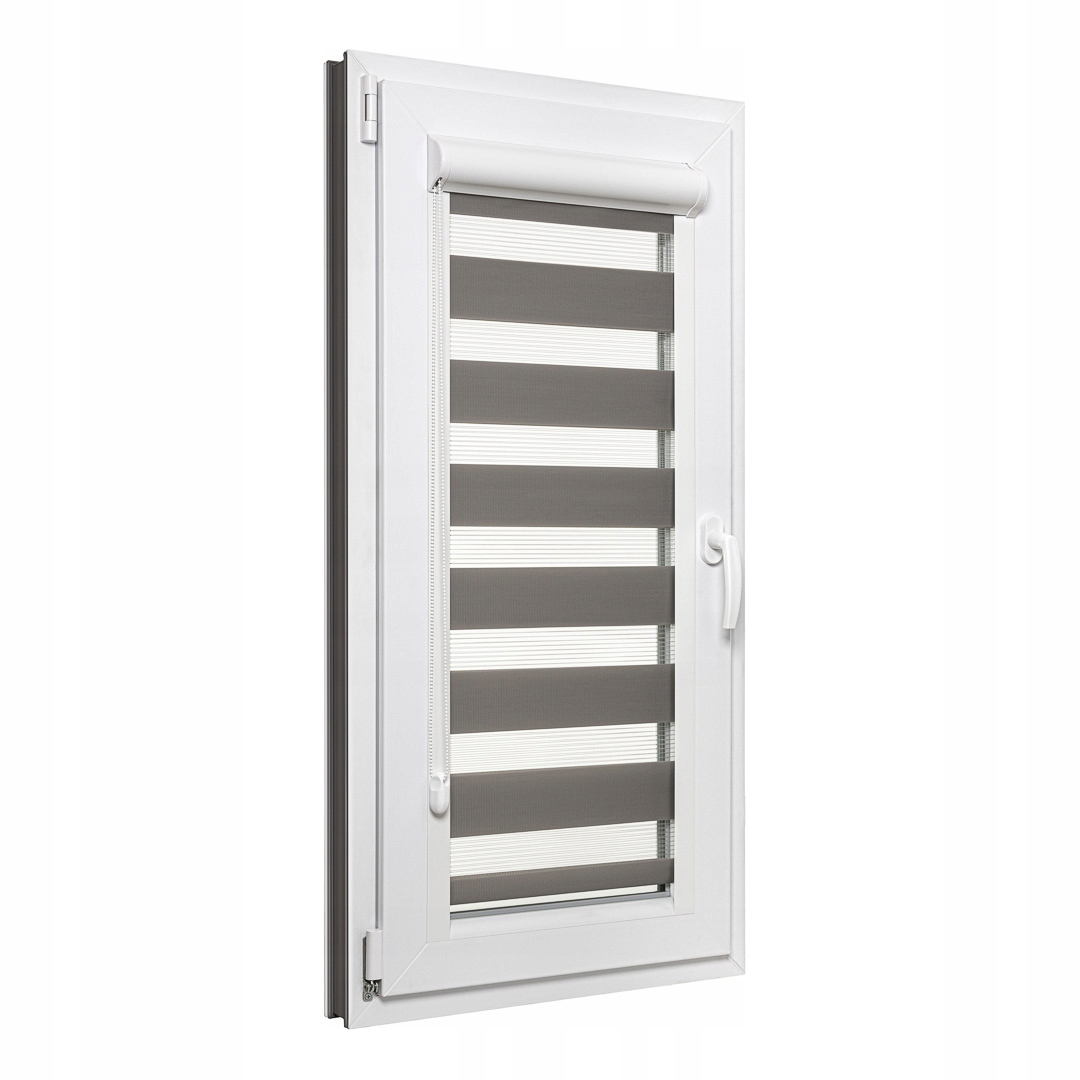ROLETY DZIEŃ NOC W KASECIE Z PROWADNICAMI 75X220 ZEBRA 25 KOLORÓW TKANINY