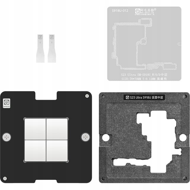 Síto Amaoe 0,12 mm, podstavec pro reballing desky Samsung Galaxy S23 Ultra S918