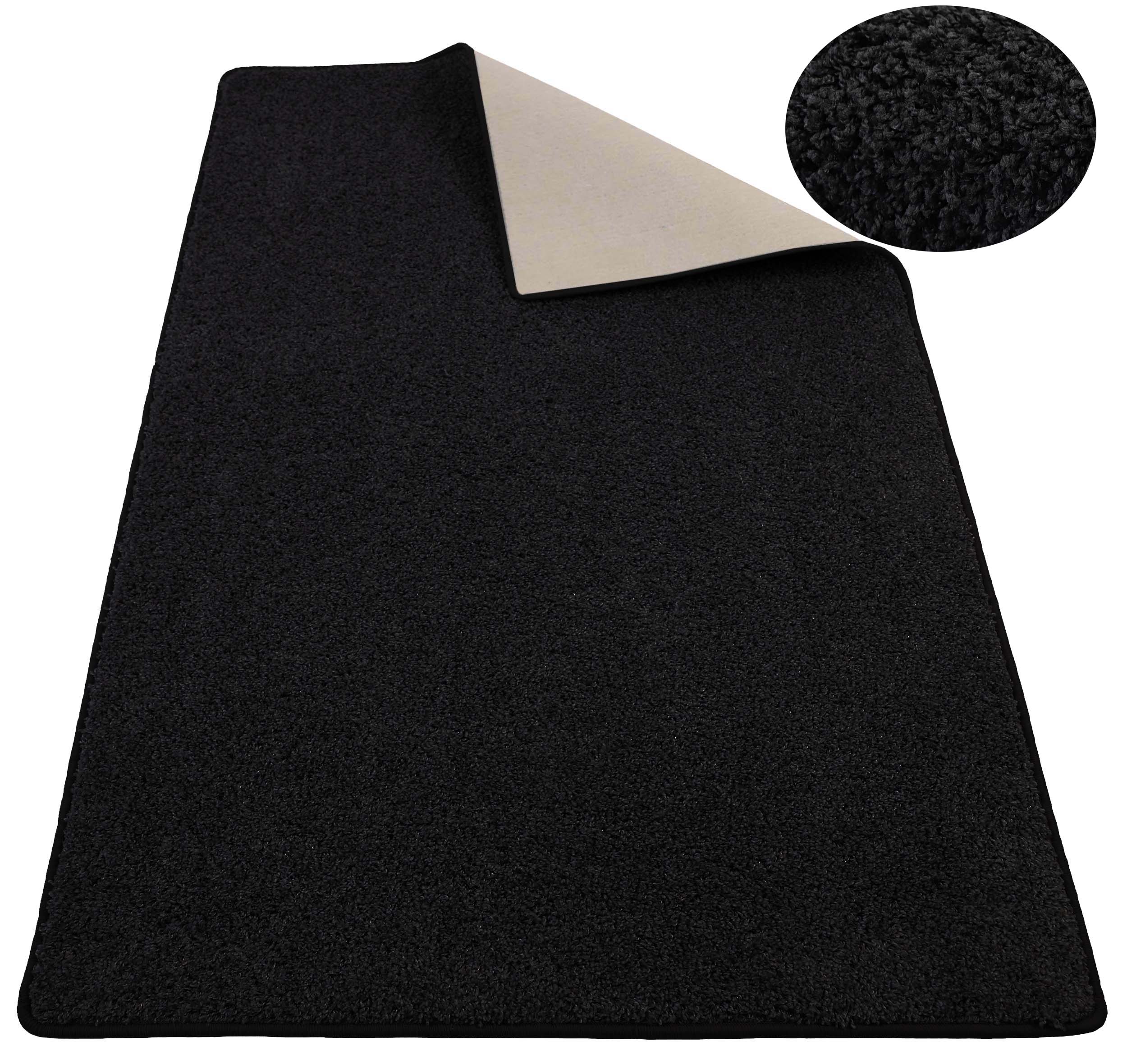 080x200 cm Koberec Shaggy Černý Do Pokoje Měkký Chlupatý 2CM