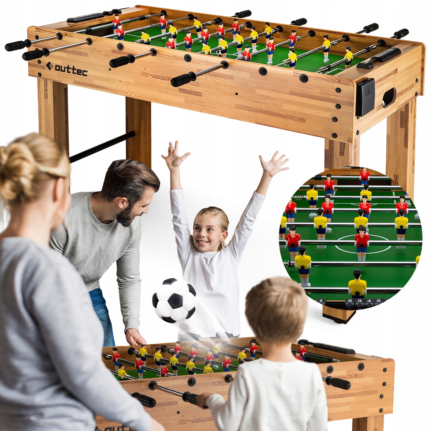 Stolní Fotbálek Hraje Velký Dřevěný Stůl Outtec