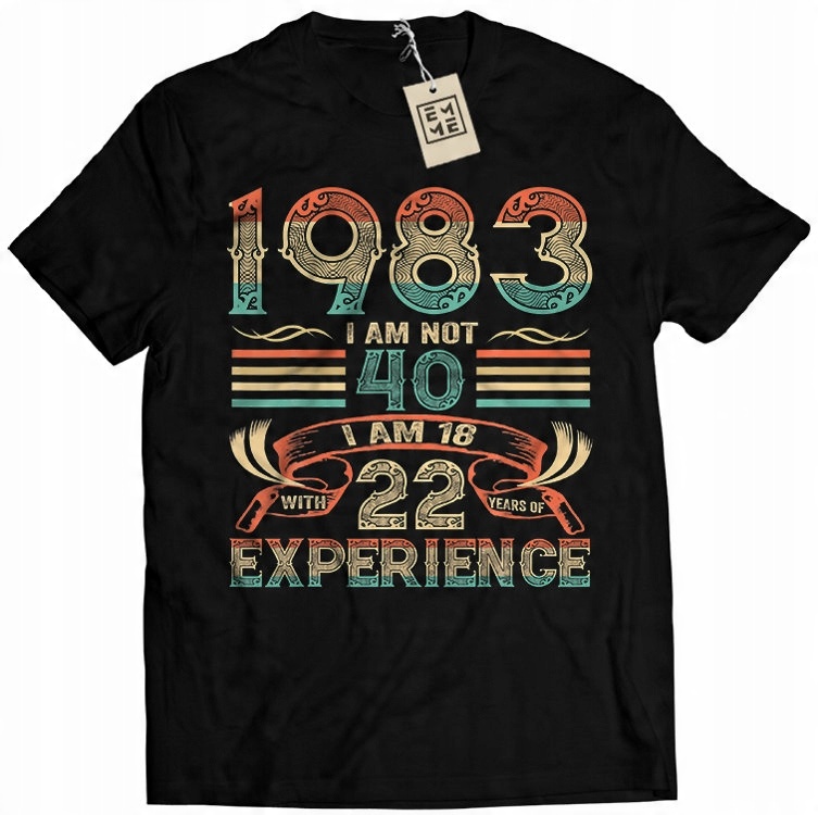 

Koszulka Bluzka Męska 40 Urodziny Vintage 1983 XL