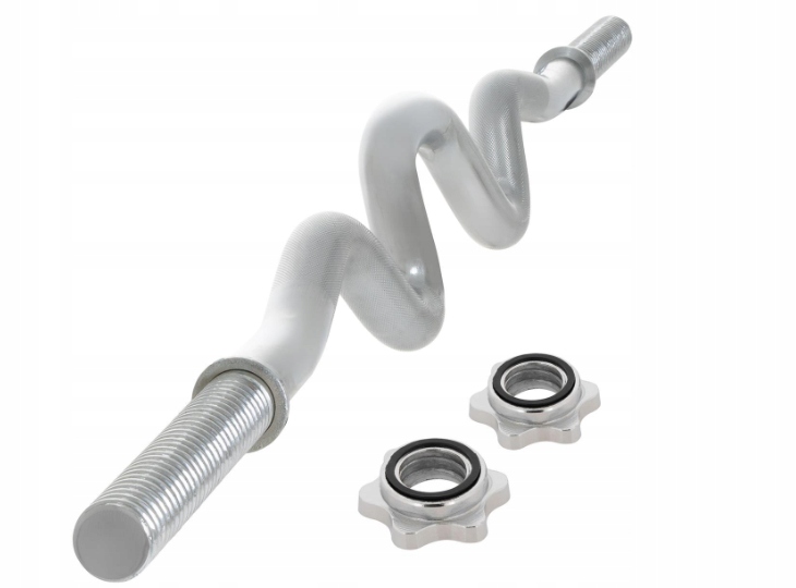 Maxxiva Zakřivená obouruční Sz tyč, 120 cm, stříbrná