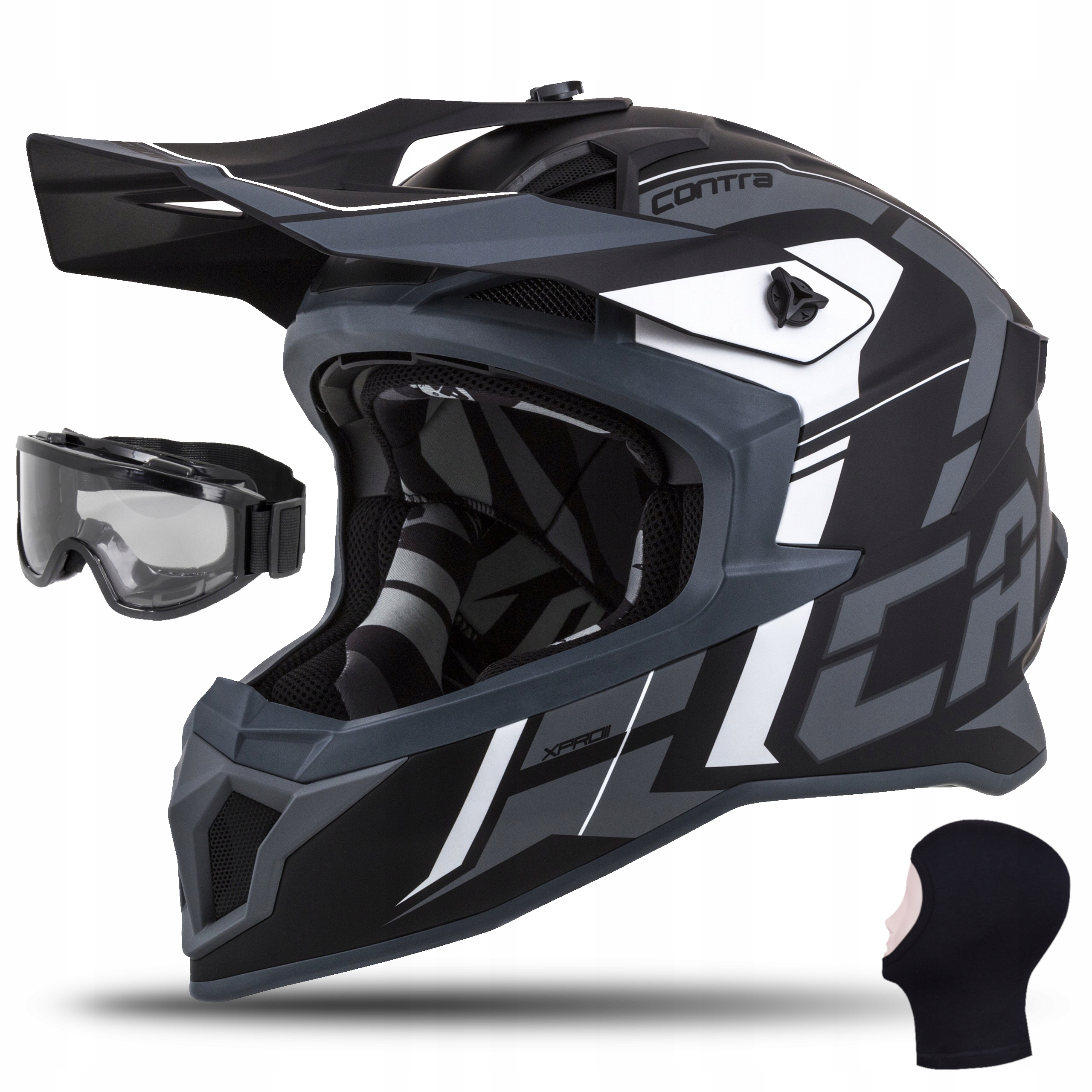 CASSIDA SOS KASK MOTOCYKLOWY CROSS Z WŁÓKNA MAT XS