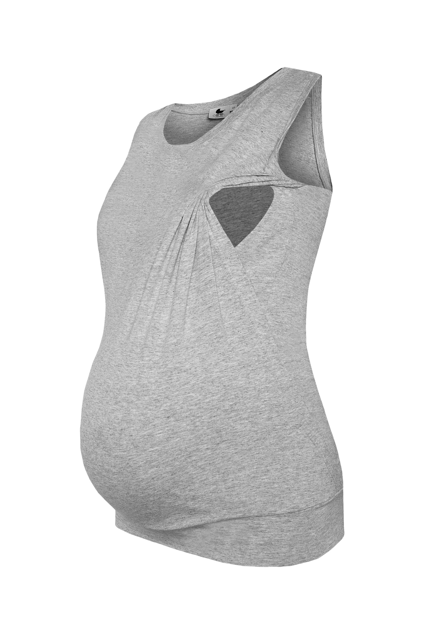 BLUZKA TOP CIĄŻOWY DO KARMIENIA SZARY XS Wzór dominujący bez wzoru